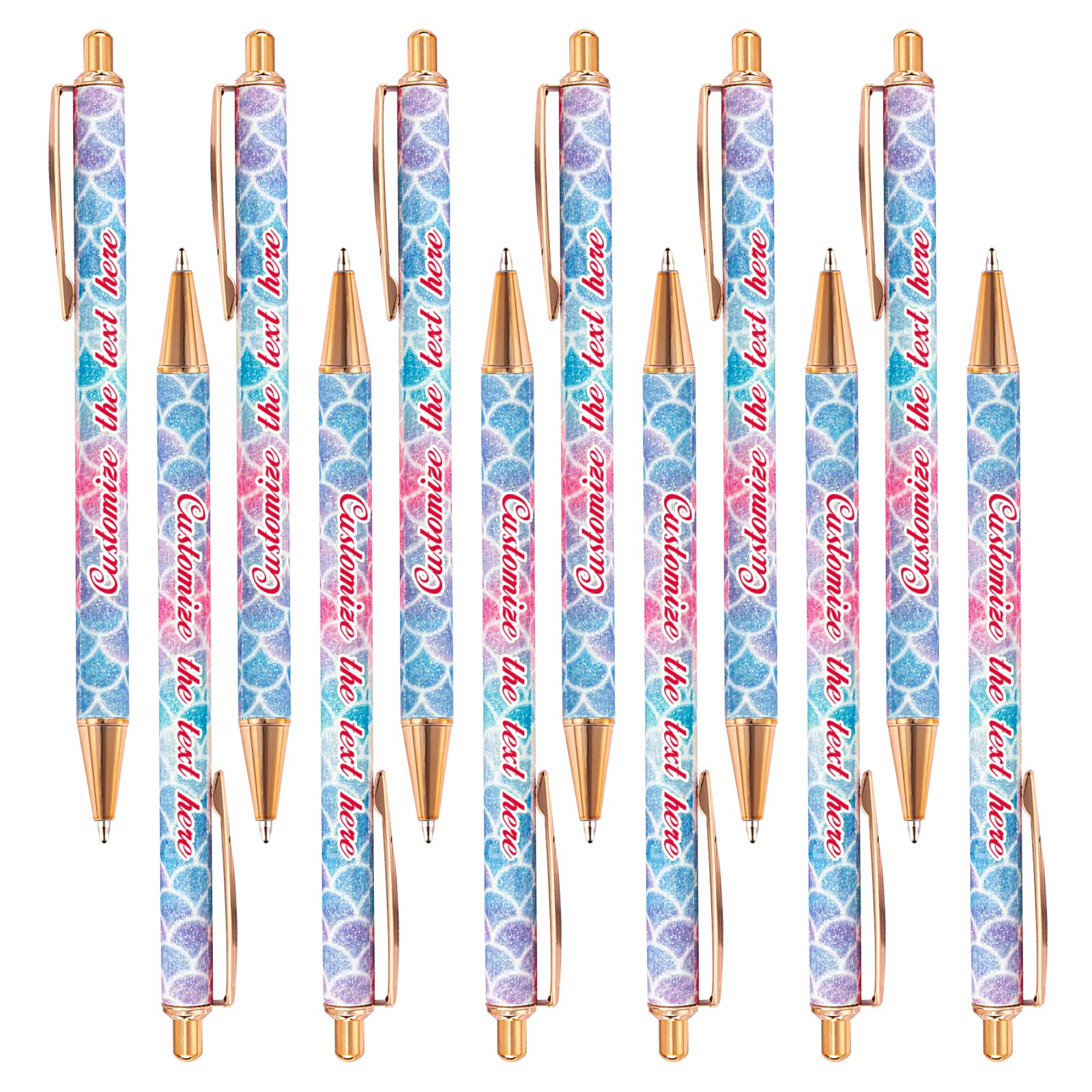 Personalized Ballpoint Pen with Name - Custom Glitter Ballpoint Pen - Black Ink Pen - Clear Handwriting - Cute Glitter Pen for Teacher, Classmate - Pretty Retractable Pen - Office Supplies - 96PCS