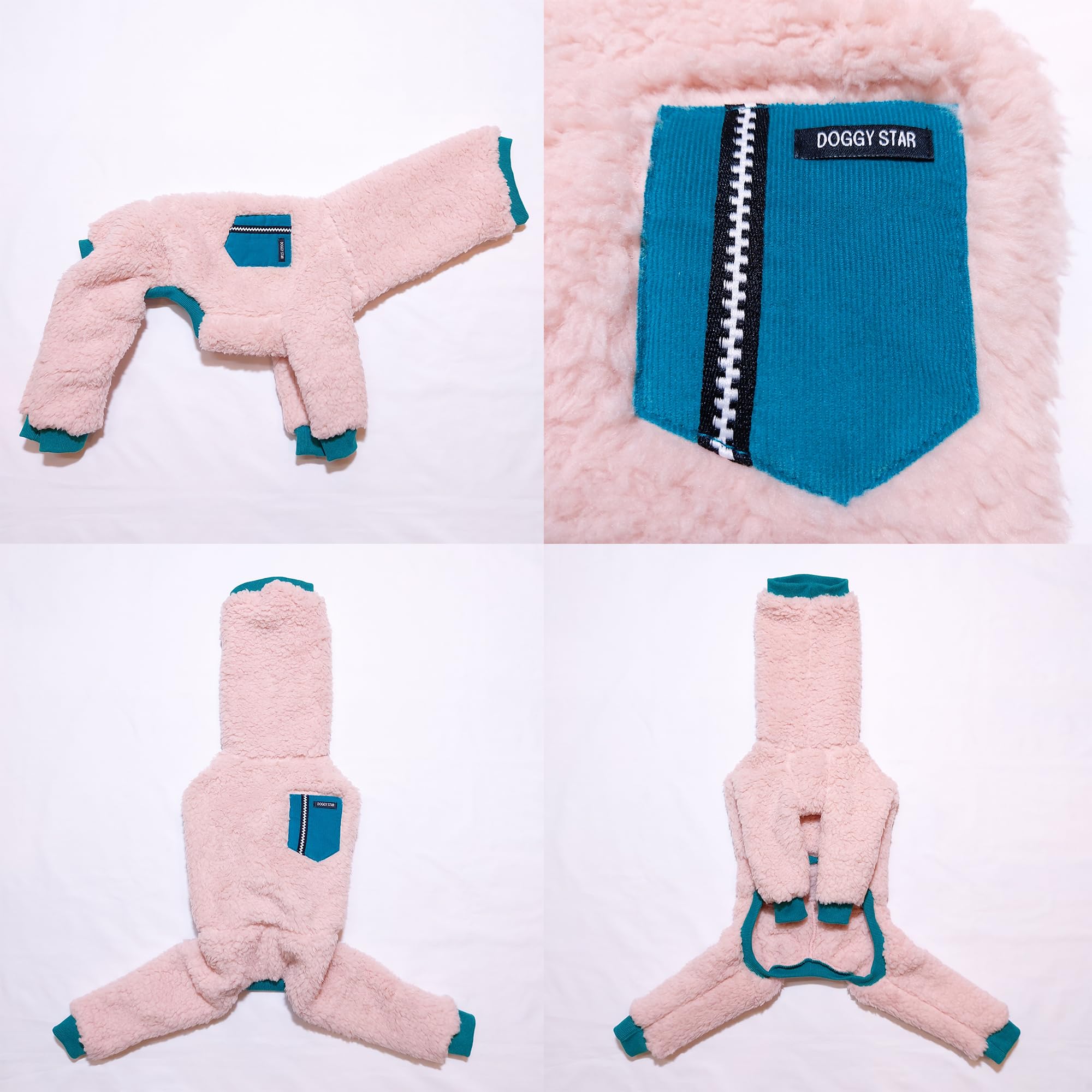 D DOGGY STAR Italian Greyhound Sweater Turtleneck Outfit Warm Fleece Onesie Clothes Whippet for Dog Coat (2XL,Green Pkt) - Image 3