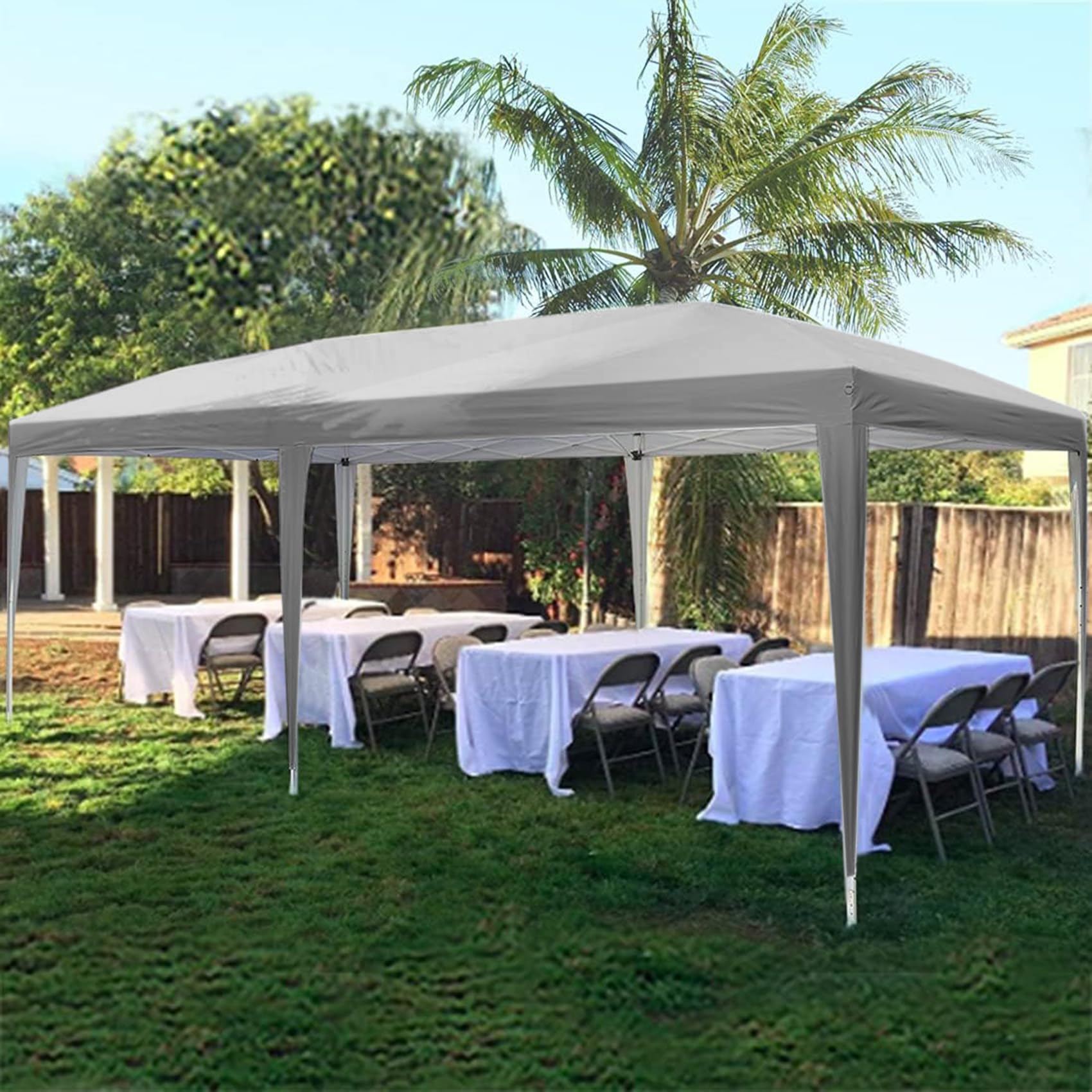 Quictent Faltpavillon 3x6m wasserdicht | Partyzelt, Pop-Up Pavillon, Gartenpavillon, stabil, mit Seitenwänden, UV-Schutz 50+, Tragetasche inkl, Stahlrahmen