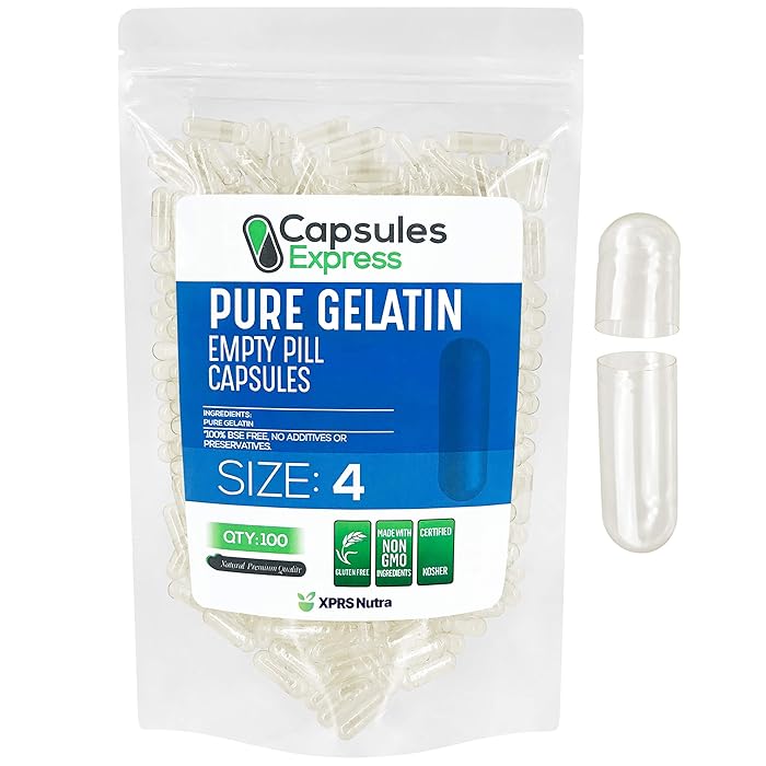 Buy XPRS Nutra Size 4 Empty Capsules 100 Count Colored Empty Gelatin Capsules Capsules