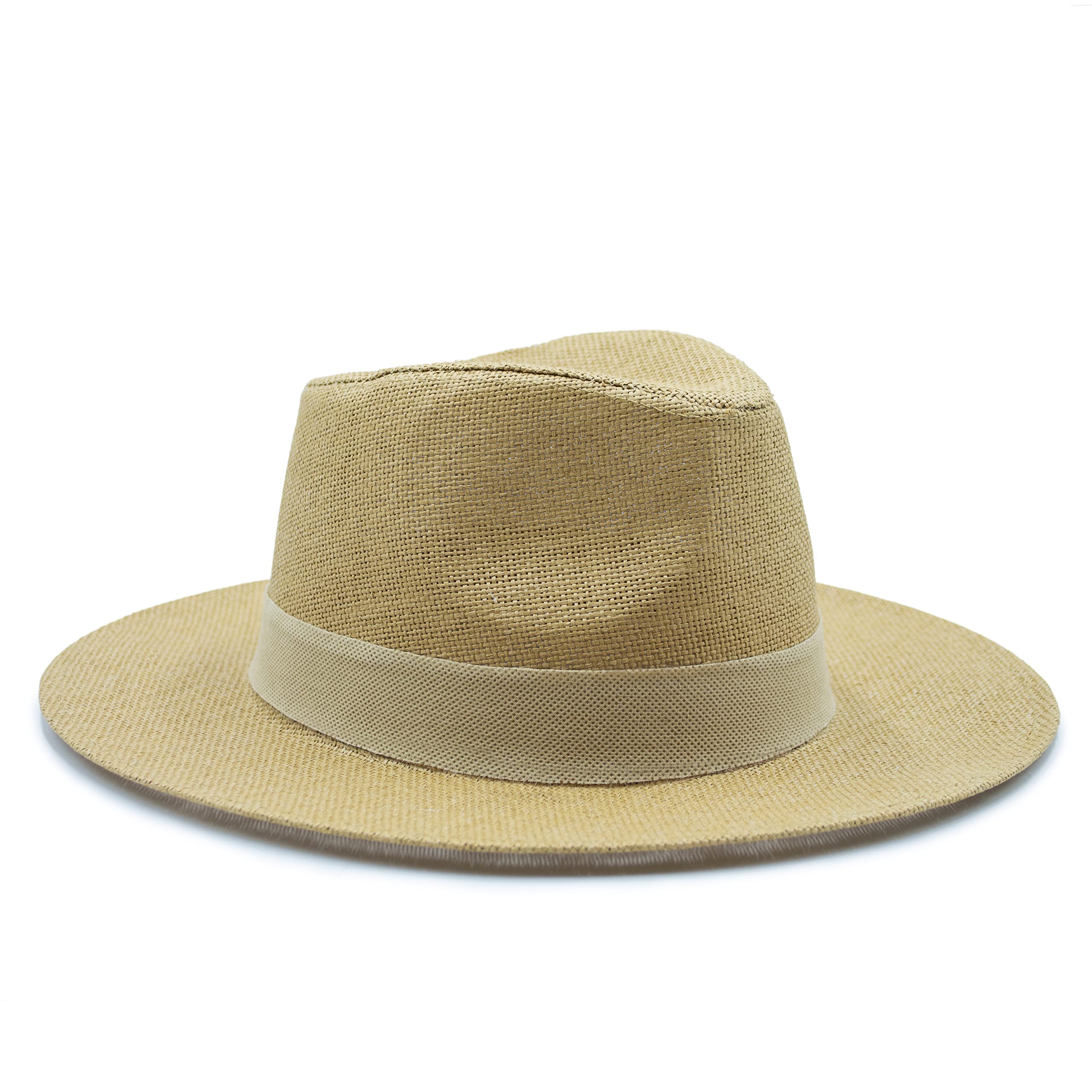 Chapeaux Panama - Pack de 10 Chapeaux de Paille avec Ruban Couleur au Choisir - Chapeau Varadero Homme et Femme - Disponible en Ton Brun et Blanc, Blanc, naturel, Taille Unique