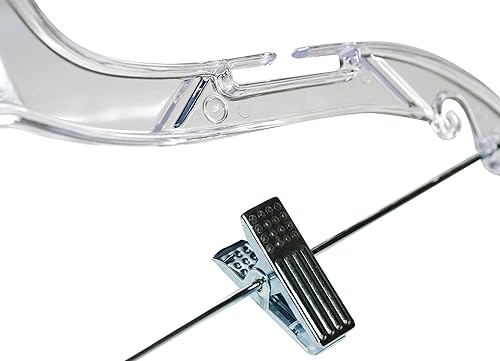 Miniatura 2 de Nahanco 500RCHU - Colgador de plástico transparente tradicional con muescas y ganchos para tirantes y clips delicados, tamaño pequeño, uso