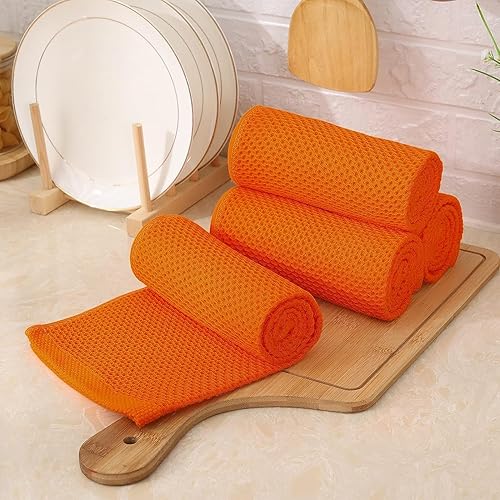 Miniatura 394 de Kitinjoy - Paños de cocina 100% algodón, paquete de 6 paños de cocina ultra suaves y absorbentes para secar platos, toallas de cocina de secado