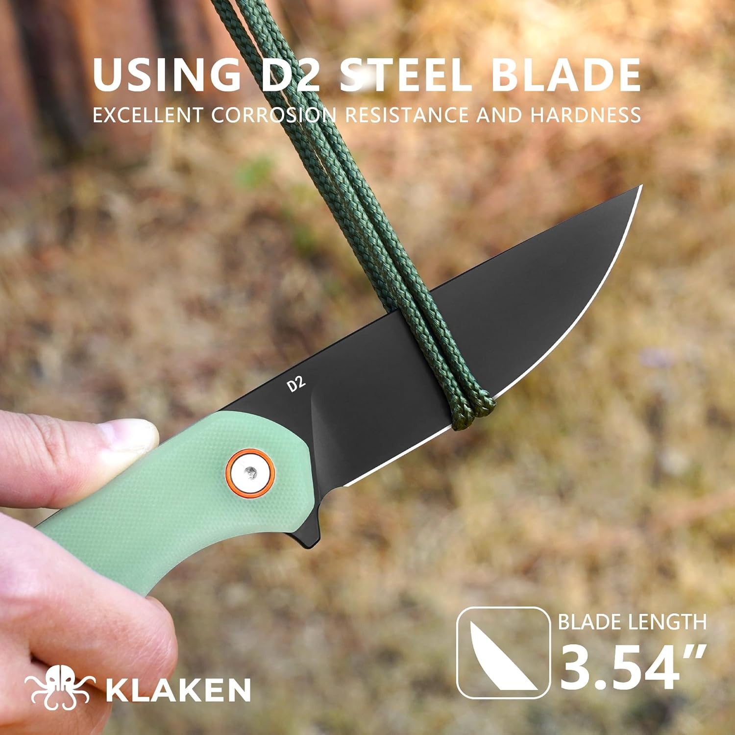 Pocket Knife, 3.54" D2 Blade Folding Knife, G10 Handle Survival Hunting Knife, Flipper Camping Hiking Knives For Men and Women, EDC Tool with Pocket Clip