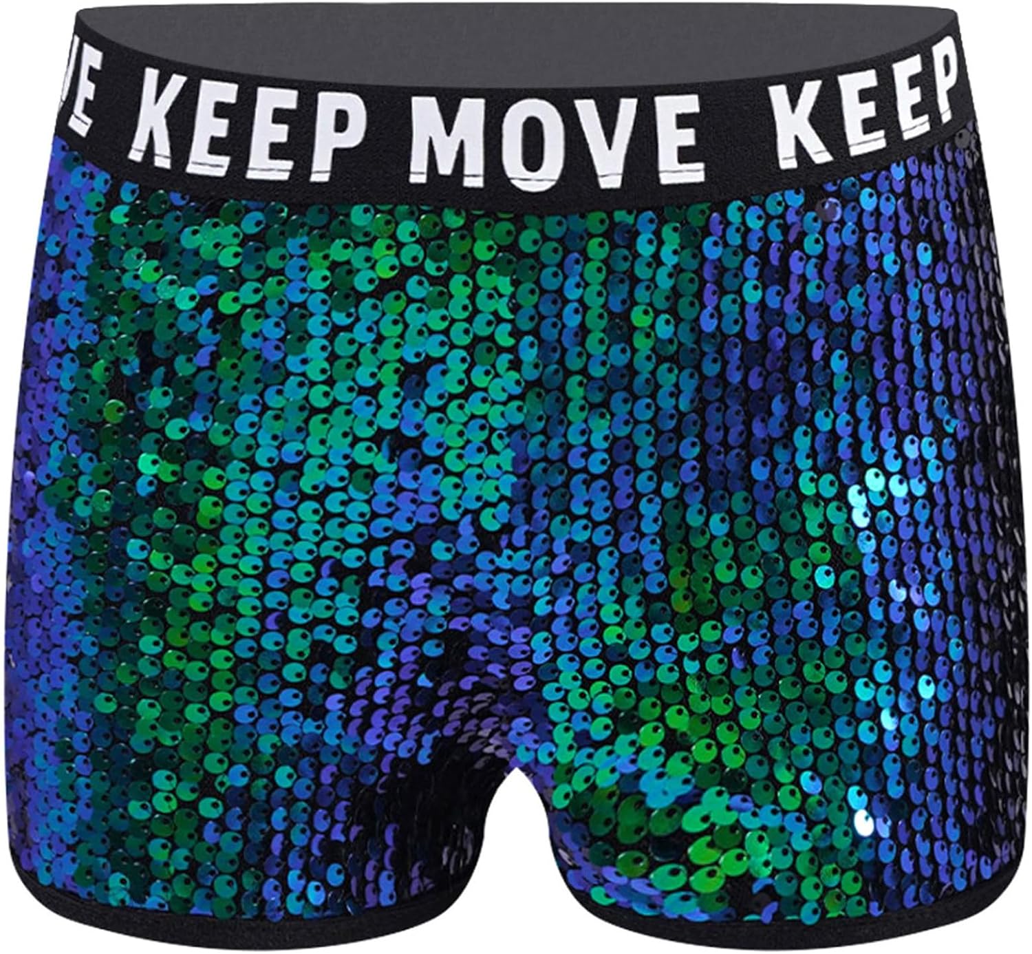 Kids Girls Sparkling Metallic Stretch Dance Shorts for Hip-hop Jazz Street Performance Show Costume