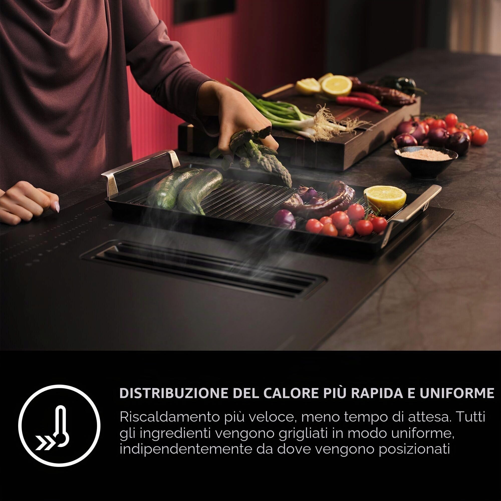 AEG A9HHPG11 Plancha Grill 2.0, rivestimento antiaderente in ceramica Easy2Clean, distribuzione ottimale del calore, per forno e piano cottura