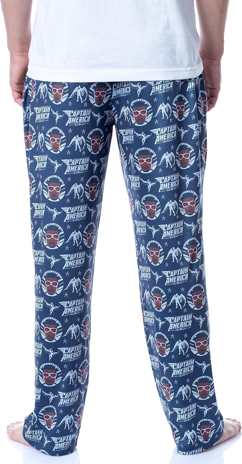 Marvel Mens' The Falcon Captain America Tossed Print Pajama Pants - Image 5
