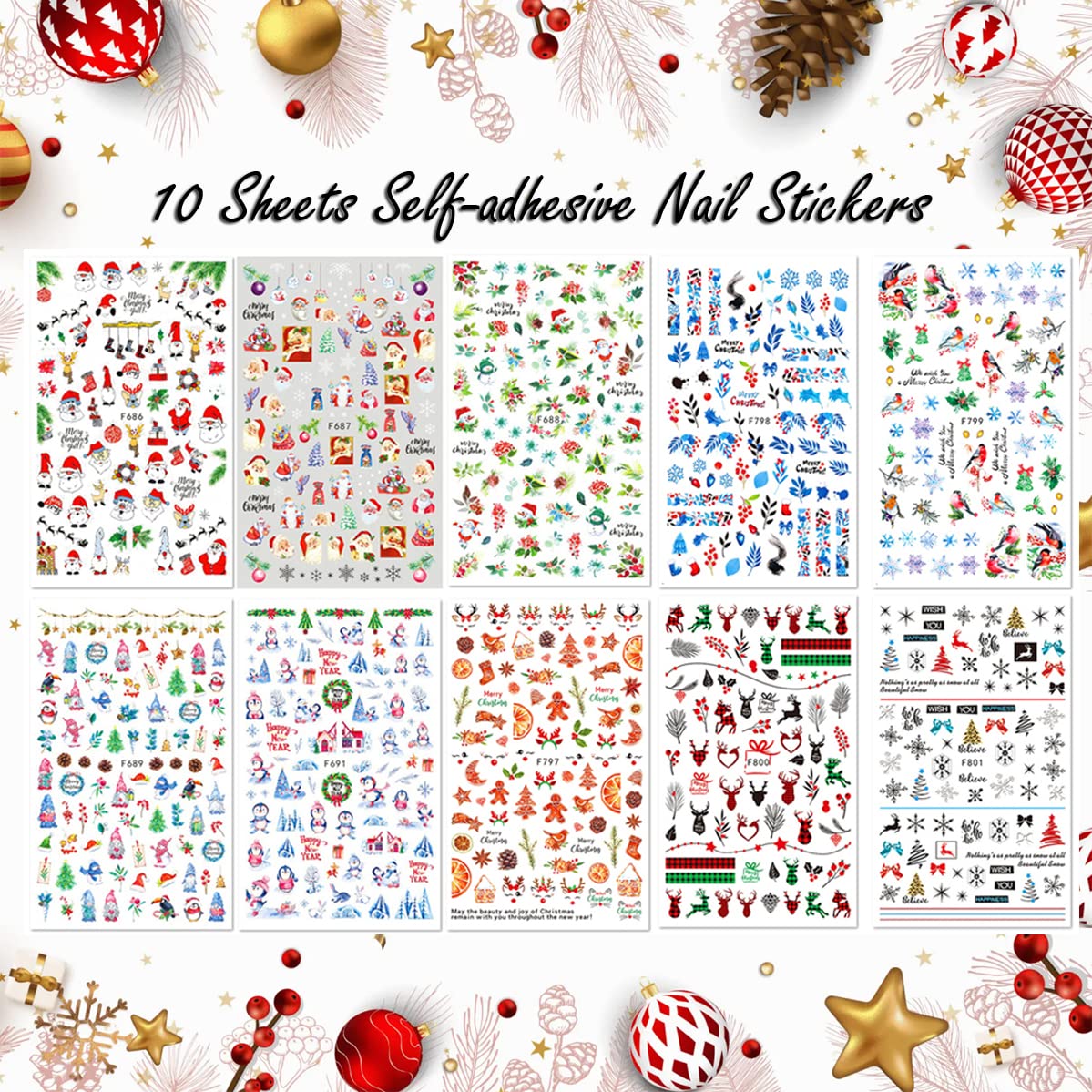 Amazon.com: 10 Sheets Christmas Nail Art Stickers, 3D Self-Adhesive Winter Nail Deals Cute Santa Claus Snowflake Snowman Bird Christmas Bell Tree Stick Elk Nail Design for Women Girls Holiday Nail Art Decoration : amazon-com-10-sheets-christmas-nail-art-stickers-3d-self-adhesive-winter-nail-deals-cute-santa-claus-snowflake-snowman-bird-christmas-bell-tree-stick-elk-nail-design-for-women-girls-holiday-nail-art-decoration