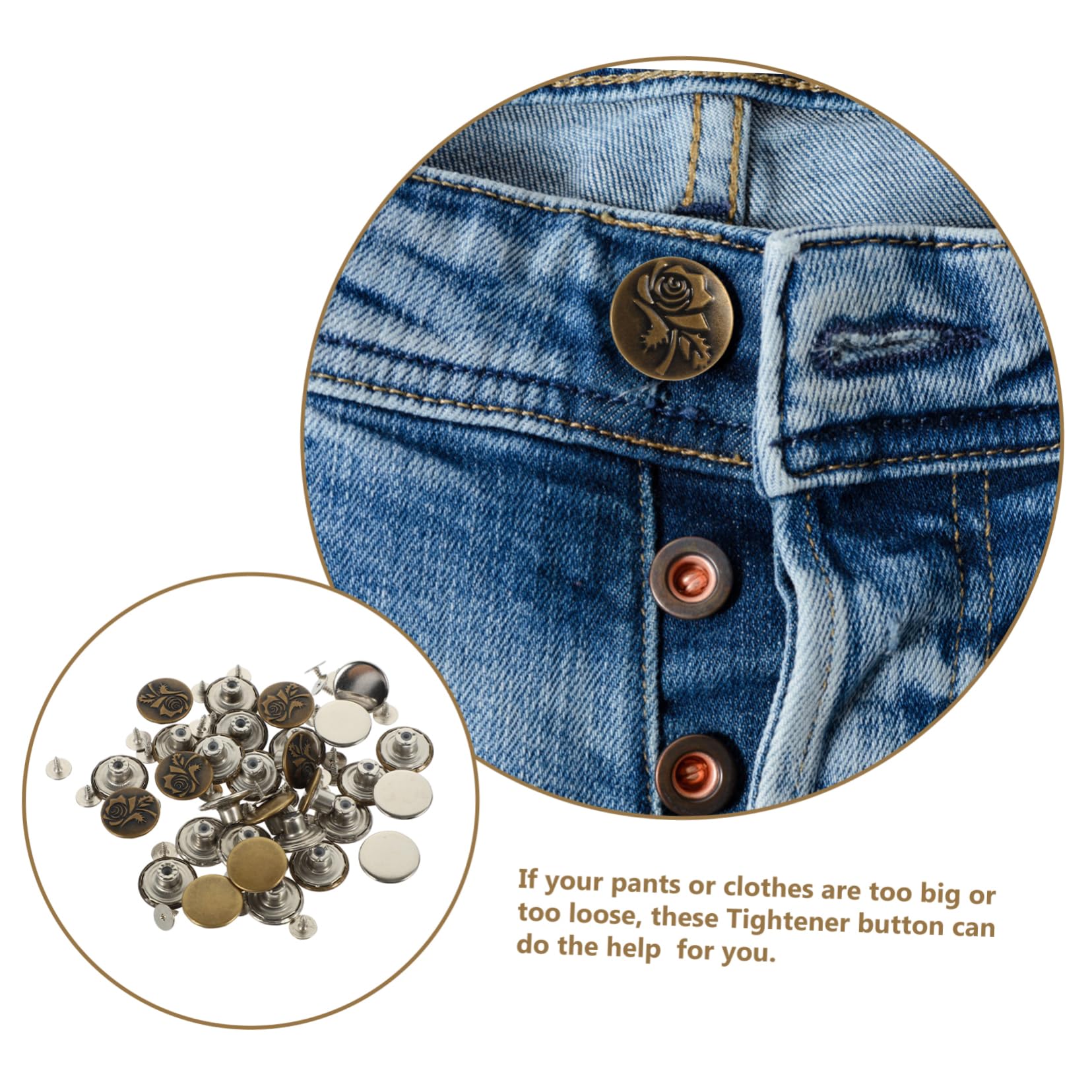 SHINEOFI 12 Set Per Stringere I Jeans Senza Sforzo Le Fibbie Regolabili in Vita in Lega Presentano Unidea