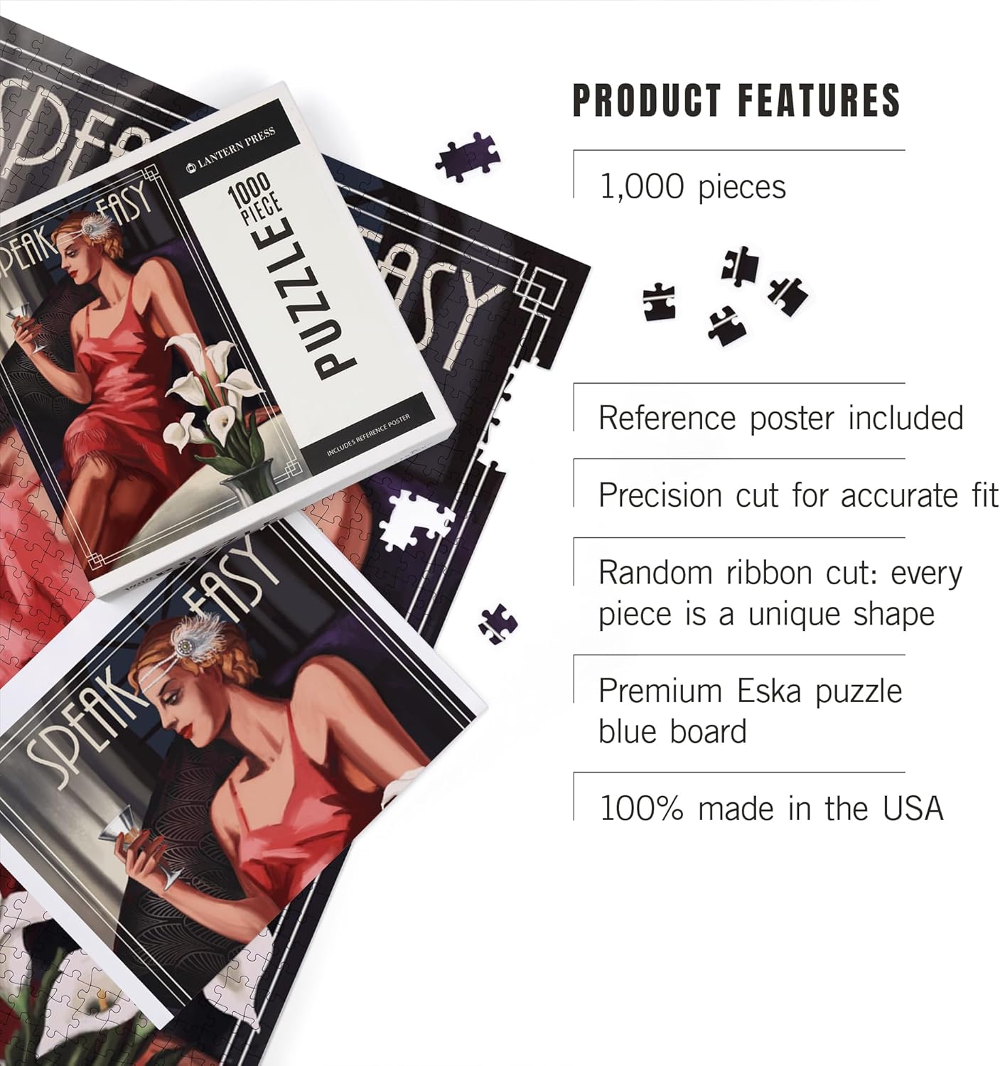 Flapper, Speakeasy (1000 Piece Puzzle, Challenging Jigsaw Puzzle for Adults, Made in USA)