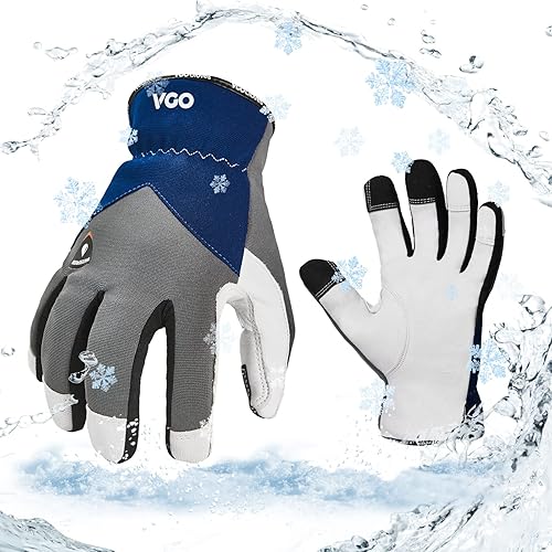 Vgo - 1 par de guantes invernales de trabajo con forro térmico 3M Thinsulate impermeables y resistentes al frío (0 32 ) guantes de seguridad hechos