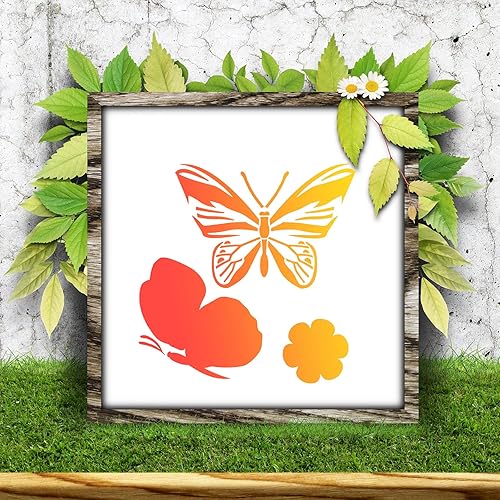 Miniatura 5 de Juego de 20 plantillas reutilizables para estarcir, plantillas de primavera e invierno, de Navidad, para pintar sobre pared de madera, decoración