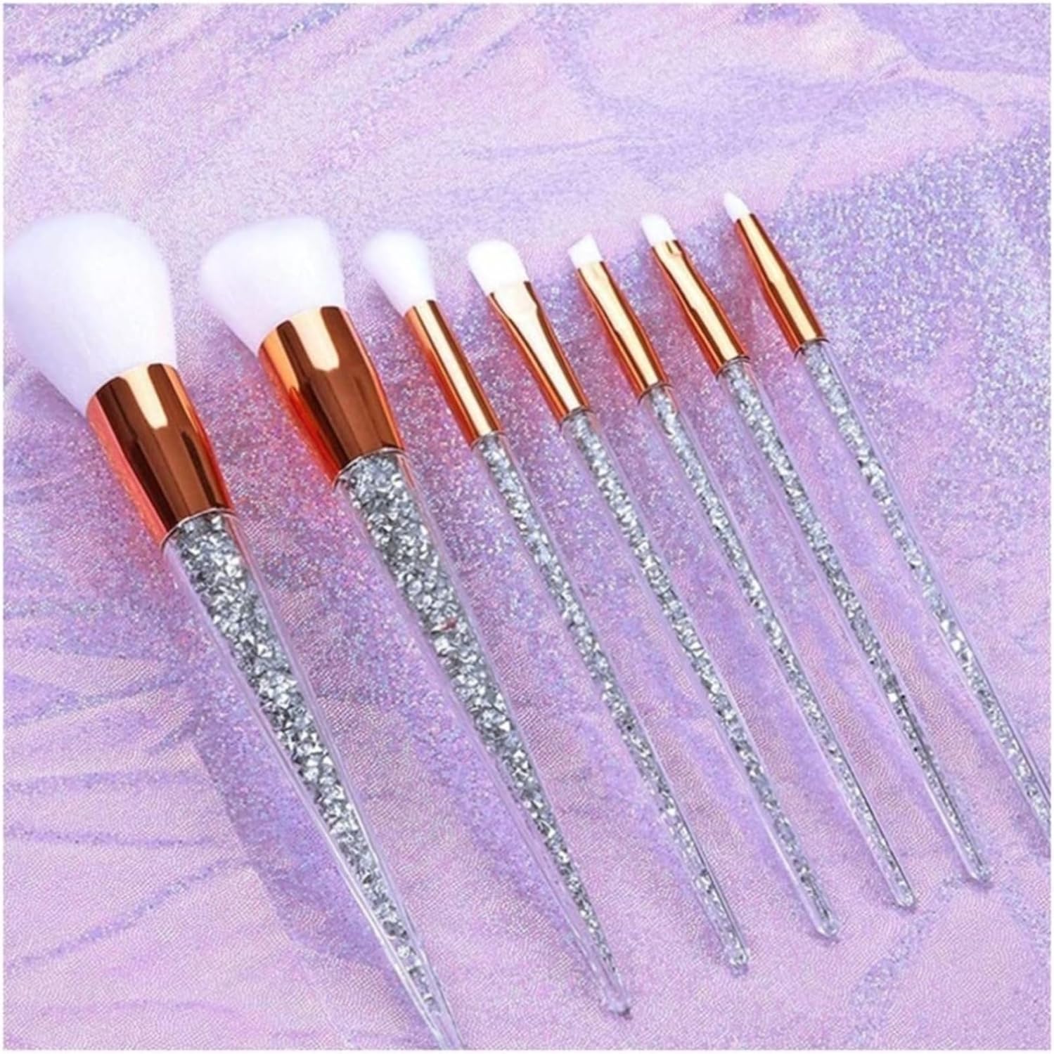 Make-up kwast 7st Crystal Diamond Handle Foundation Blending Powder Eye Face Brush Make-up Tool Kit Soft Schoonheid