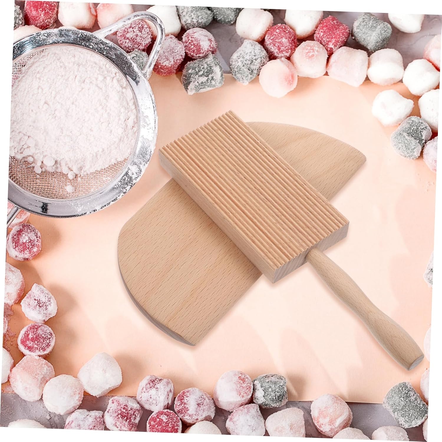 1set Wooden Board and Scraper Essential Pasta Making Tools for Homemade and Italian Dishes Accessories for image 2