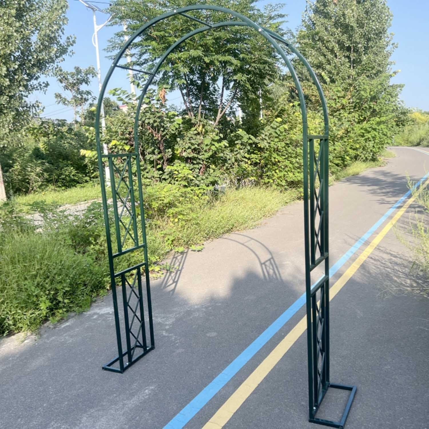 Treillis en métal pour rosiers grimpants, tonnelle d'extérieur robuste pour vignes et plantes, disponible en vert, tailles 140 x 230 cm à 340 x 230 cm, parfait pour l'aménagement paysager