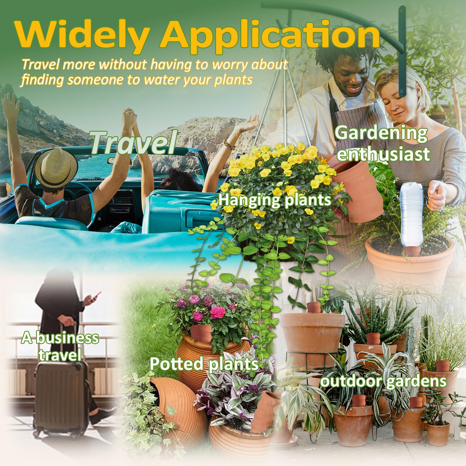 Sistema de Riego Automático Kit, 6 PCS Riego por Goteo Picos, Autorriego De Planta, Dispositivo de Irrigación Automático en Vacaciones, para Regar Plantas en Interiores y Exteriores