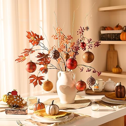 Miniatura 2 de Valery Madelyn Adornos de bola de Navidad rojos y marrones de 70 unidades, adornos inastillables para árbol de Navidad, paquete económico para