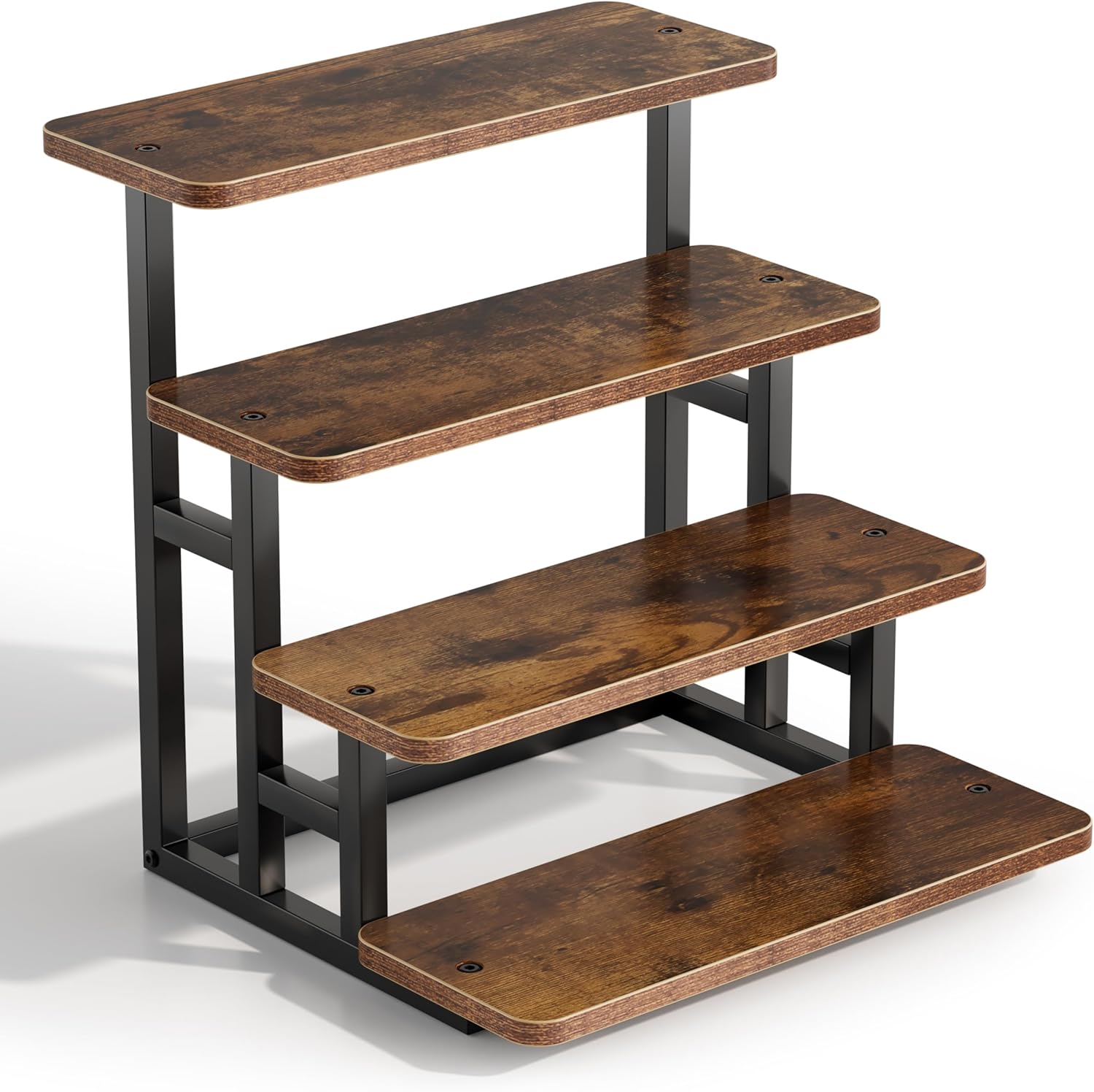 ZUJJAFY Cupcake Stand, Tiered Tray Stand Dessert Table Display Set, 4 Tier Cupcake Stand for 50 cupcakes, Wooden Risers Display Stands for Vendor Events, Party