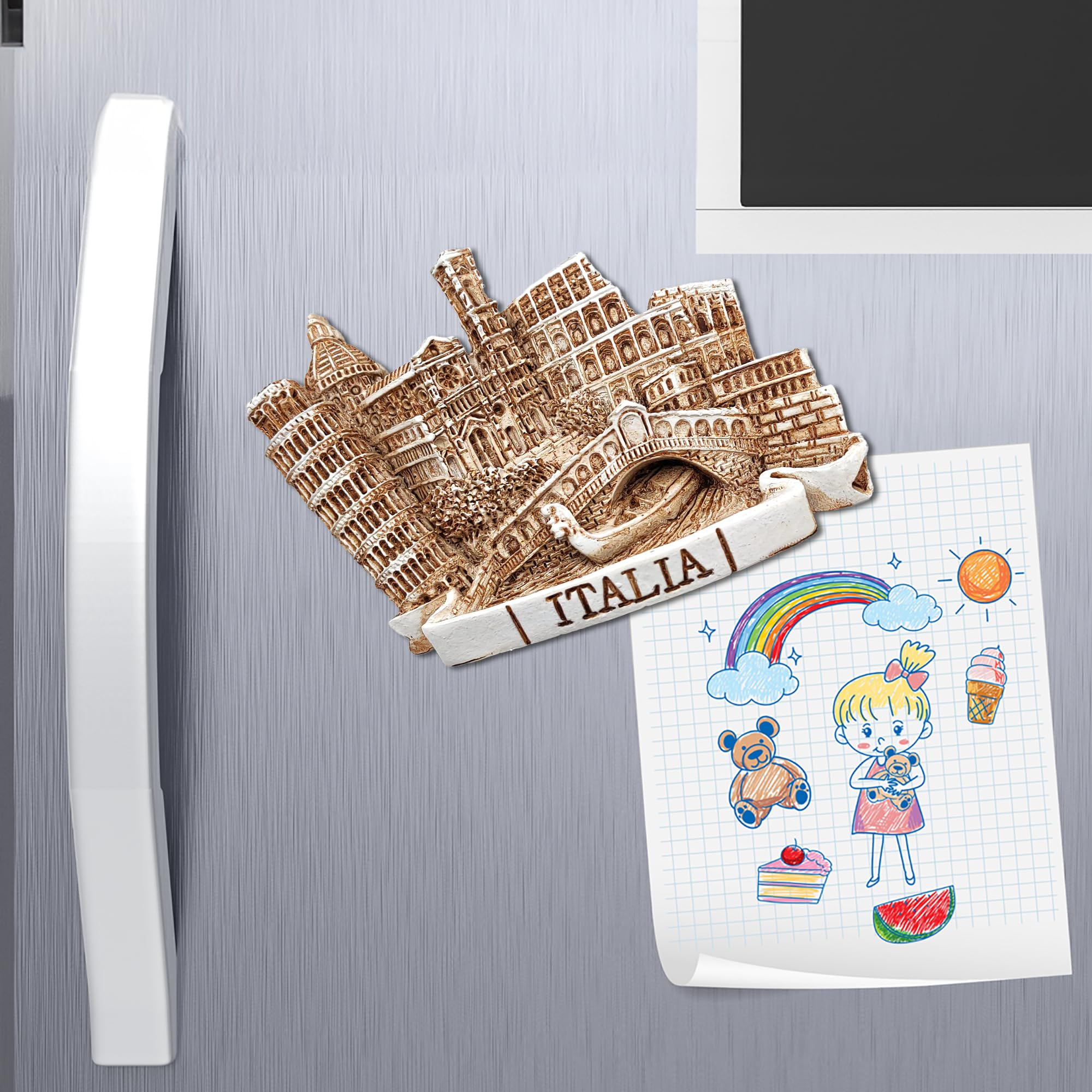 Aimant De Réfrigérateur En Métal 3D, Design Personnalisé, Italie, Rome, Milan, Venise, Souvenir Touristique