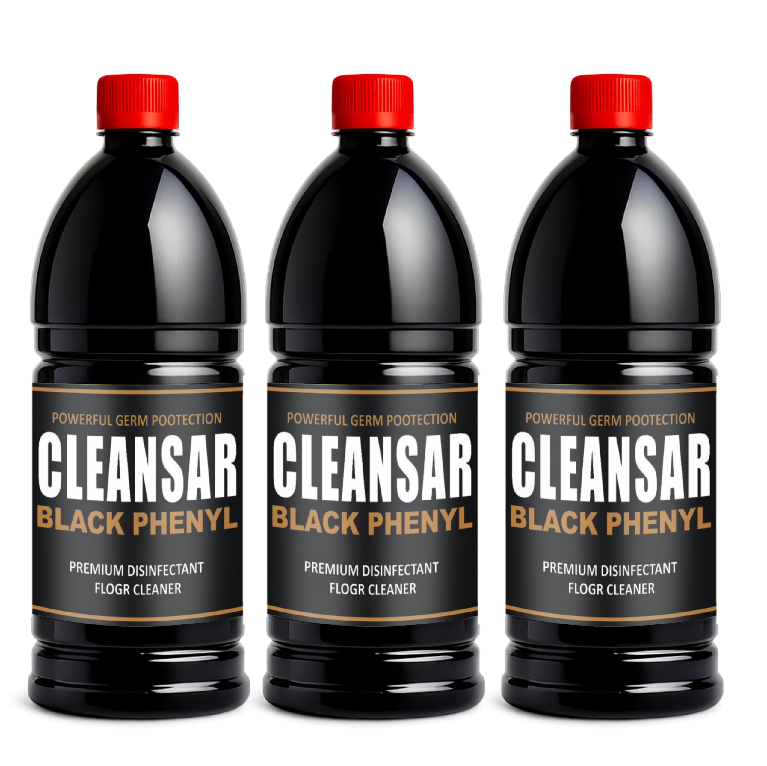 Phenyl Floor Cleaner | Black Phenyl Disinfectant Liquid for Home, Bathroom & Toilet | Strong Germ Protection & Long-Lasting Freshness (PACK OF 3)-1500 ml