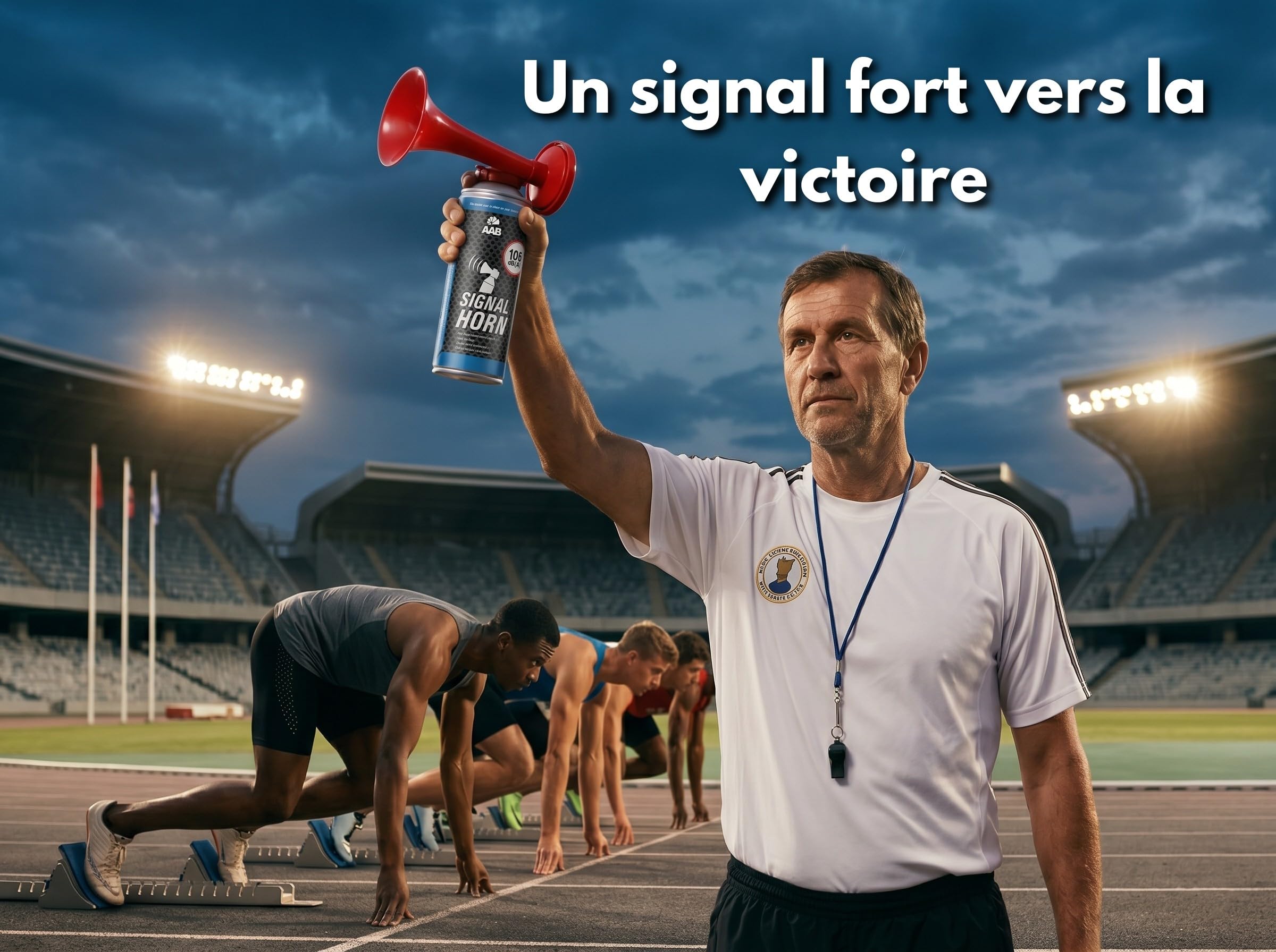 AABCOOLING 6X Signal Horn 106 DB(A) Ininflammable - Jusqu'à 120 Signaux, pour Euro 2024 Football Championnat, pour événements Sportifs, Klaxon a Air Comprimé, Klaxon Supporter, Corne de Supporter