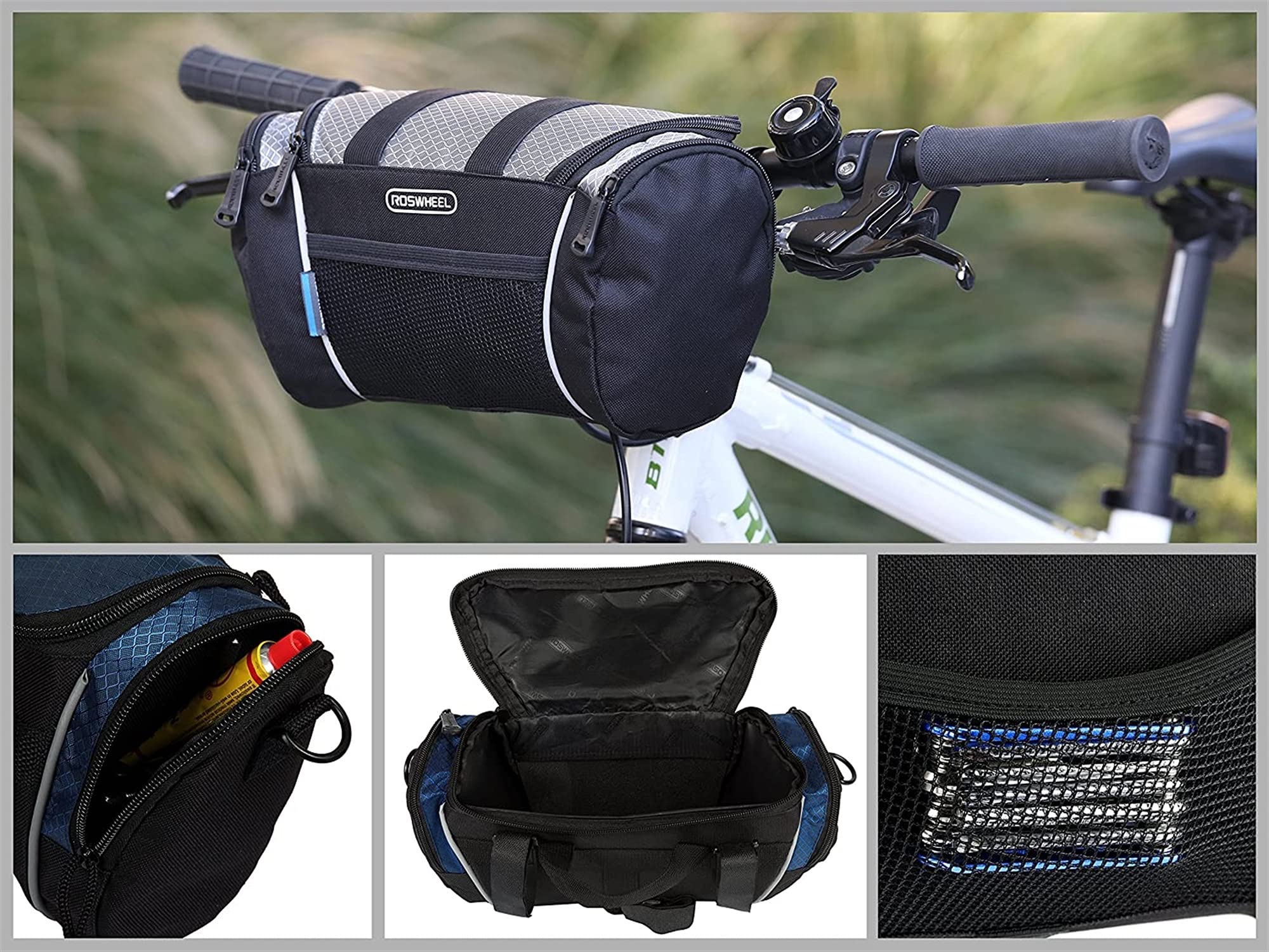 Wyposażenie jazdy na rowerze rowerowe rower górski torba kierownicza przedni torba belka rowerowa torba przednia(Gray)
