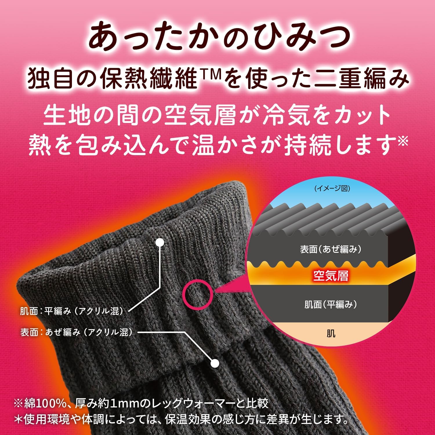 桐灰 足の冷えない不思議な レッグウォーマー 厚手 くつ下 スウェット の上に重ね履きできる フリーサイズ 黒色 ひざ下丈 冷え対策 小林製薬