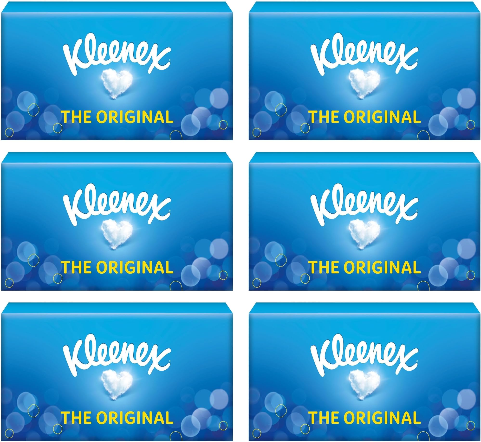 Kleenex Original Facial Tissues – 6 Standard Tissue Boxes
