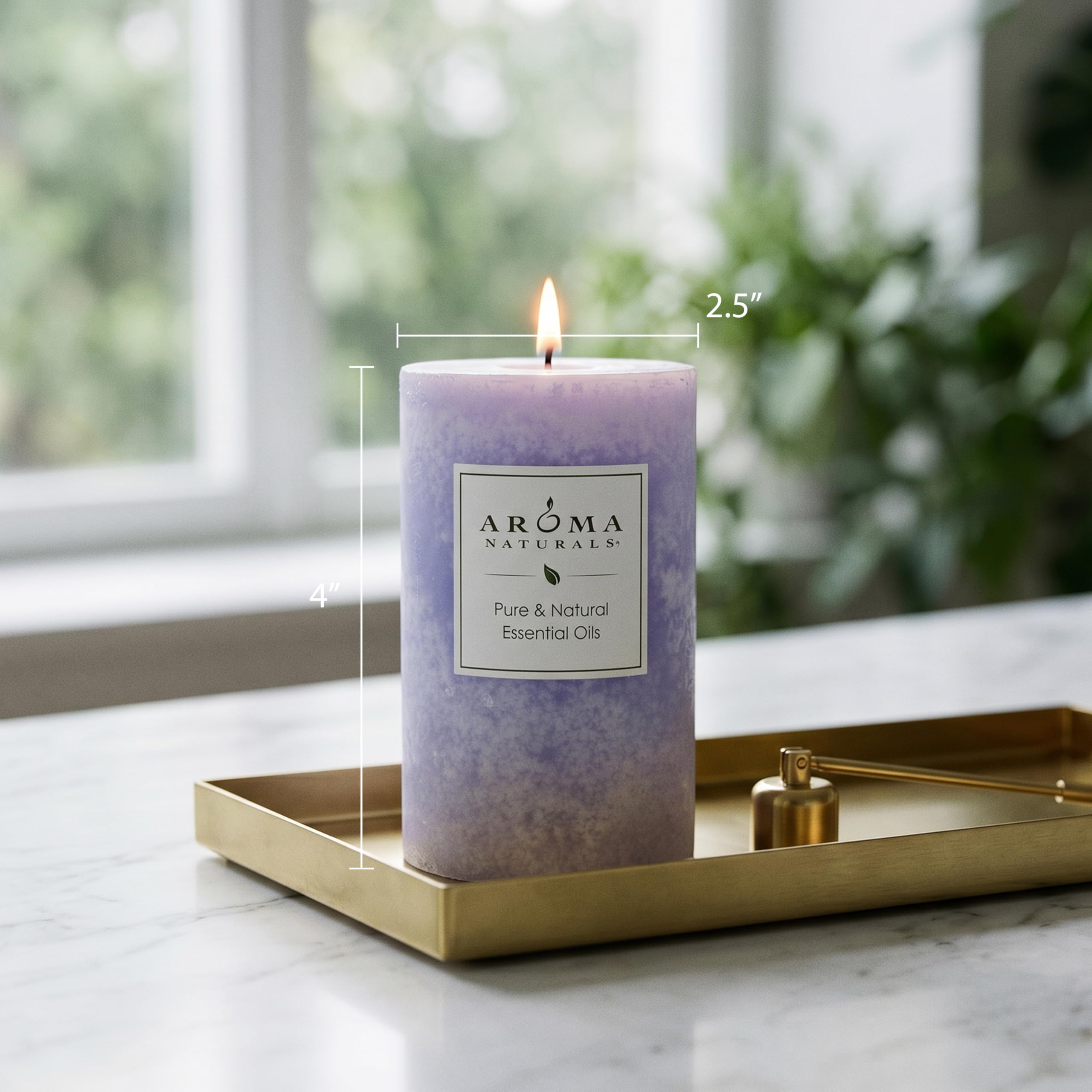 Aroma Naturals Stumpenkerze mit ätherischem Öl, 6,3 x 10,2 cm, Lavendel, 325 ml