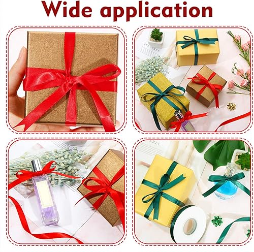 Miniatura 2 de 4 rollos de cinta de regalo de Navidad de 25 yardas de 25 pulgadas para envolver regalos, pasteles, Navidad, manualidades, decoración de recuerdos