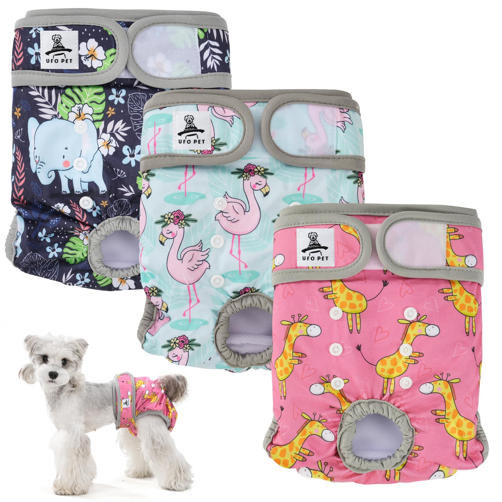 UFO PET Mutandine Cane Femmina Calore Lavabili XL (3 Pezzi), Assorbenti per Cani e Gatti, Pannolini da Ciclo per Femmine Cani