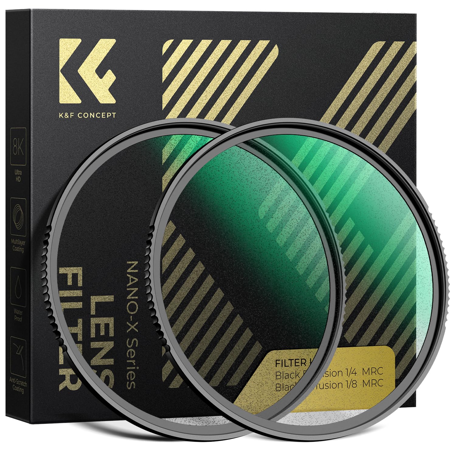 K&F Concept 67mm 可変NDフィルター ブラックミスト セット Amazon | K&F CONCEPT 67mm 可変NDフィルターND2-ND32+ブラック