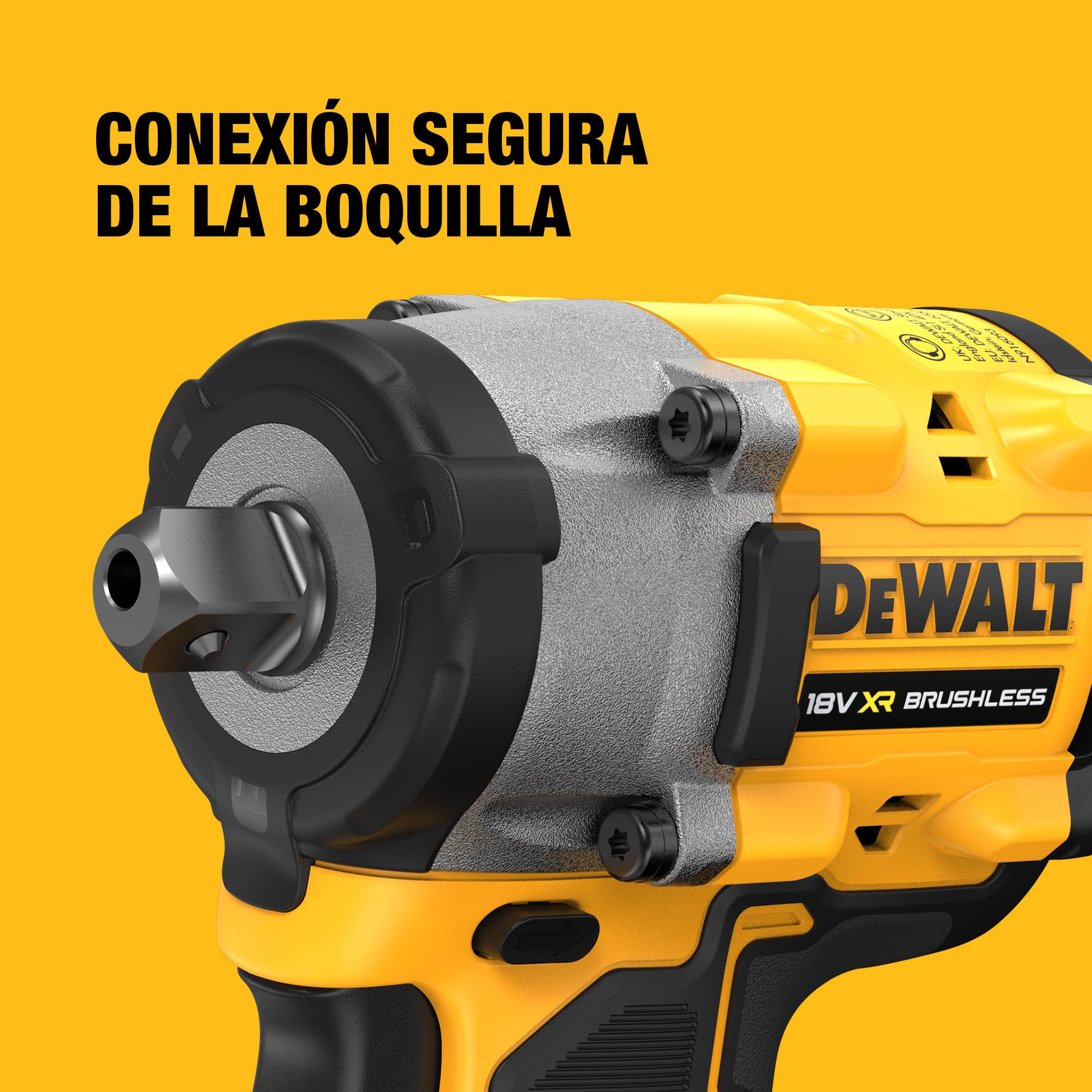 DEWALT Llave de impacto compacta 18V XR Brushless 1/2" con yunque de pasador de retención, solo herramienta, DCF922N-XJ