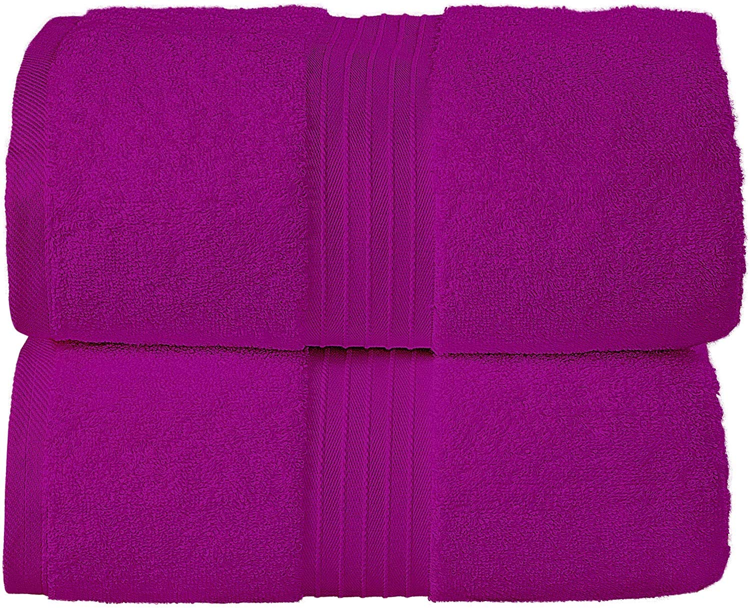 Bliss Casa Bath Towel Set (2 Pack, 70 X 140 cm) - 600 GSM 100% Combed Cotton Quick Drying Highly Absorbent Thick Bathroom Towels - Soft Hotel Quality for Bath and Spa Plum Bath Towel 2 Pack