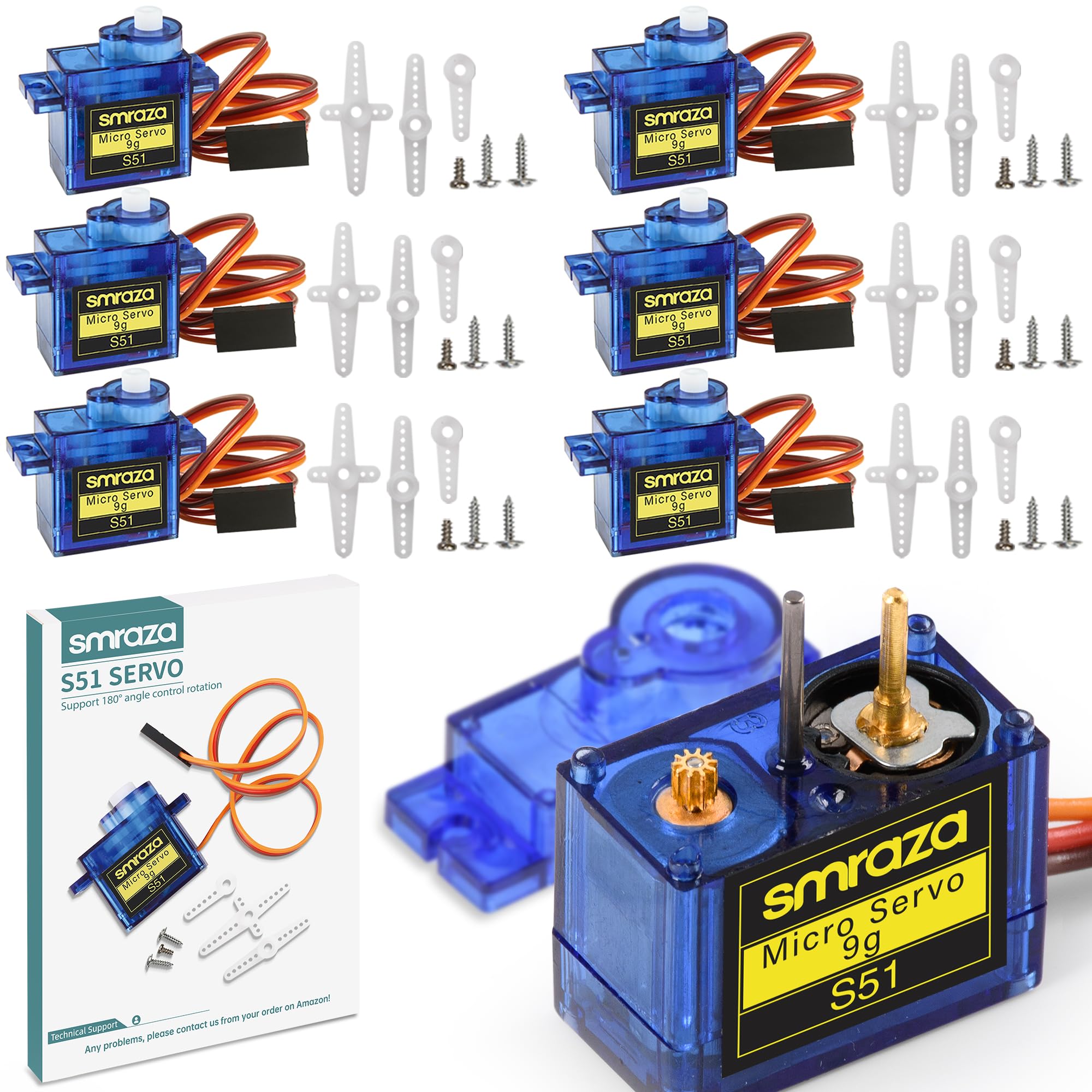 Amazon.com: SG90 9g Micro Servo Motor : Mini Servos for RC Robot/Car ...