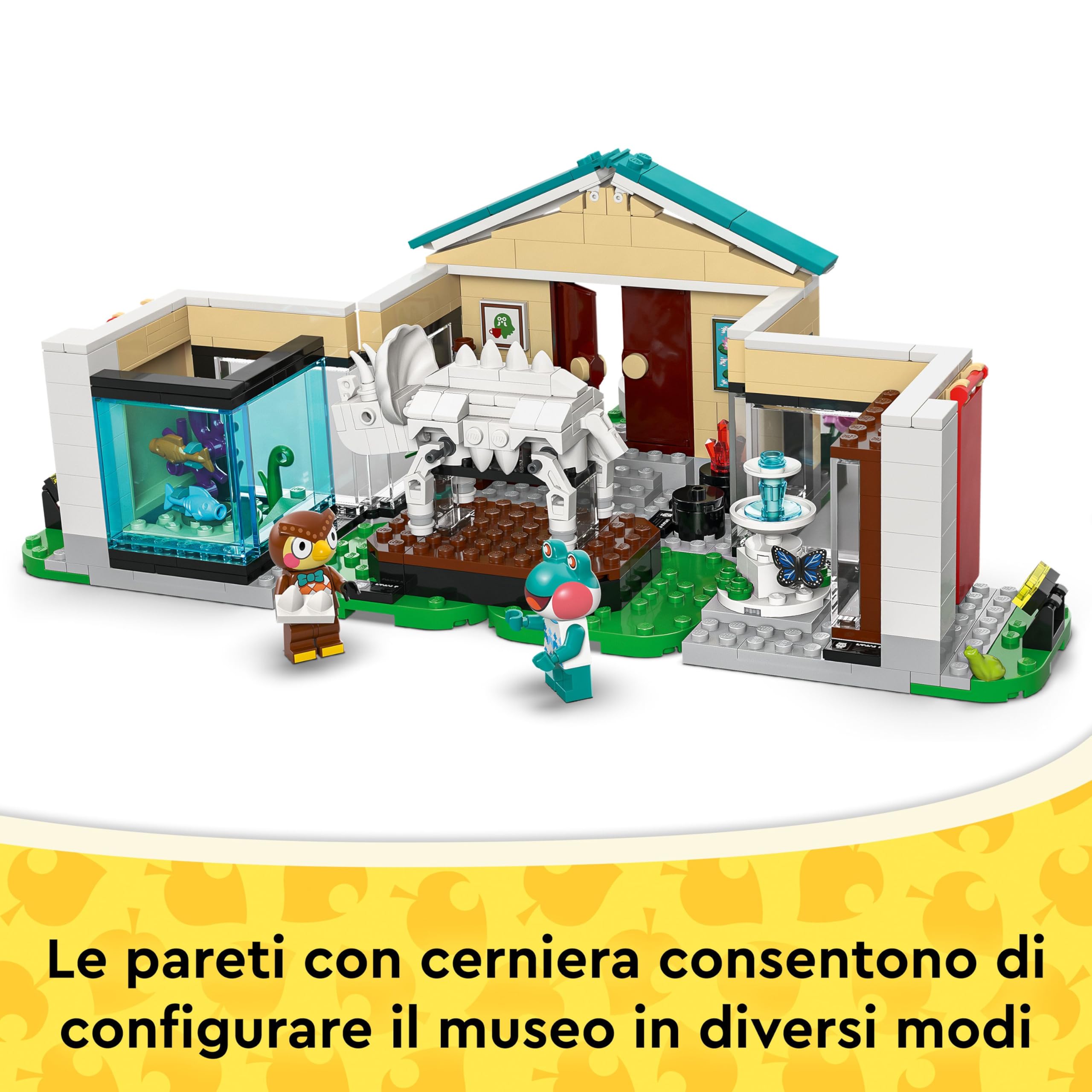 LEGO Animal Crossing La Collezione del Museo di Blatero - Giocattolo Interattivo con le Minifigure di Blatero e Gigliola e Fossili di Dinosauro - Regalo per Gamer, Bambine e Bambini da 7 Anni - 77056