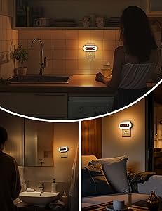 Fulighture Motion Sensor Night Light Pulg Into Wall, 2 Pack Dusk to Dawn Sensor and Motion Sensor Night Light, 30/60/100 LM Dimmable Nightlights for Home Decor, Hallway, Bedroom, Kids Room, Stairway