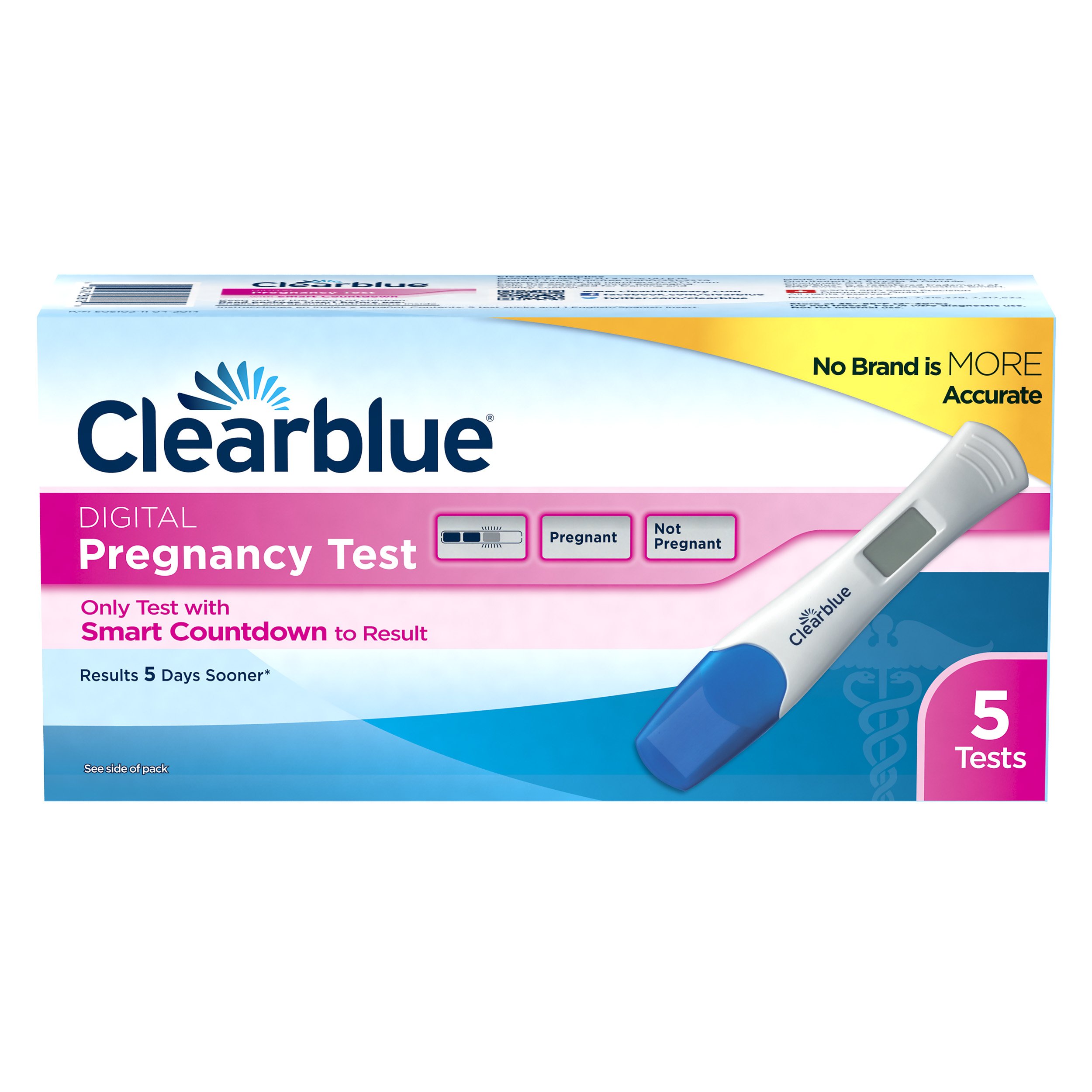 Clearblue Digital Pregnancy Test with Smart Countdown, 5 count Buy