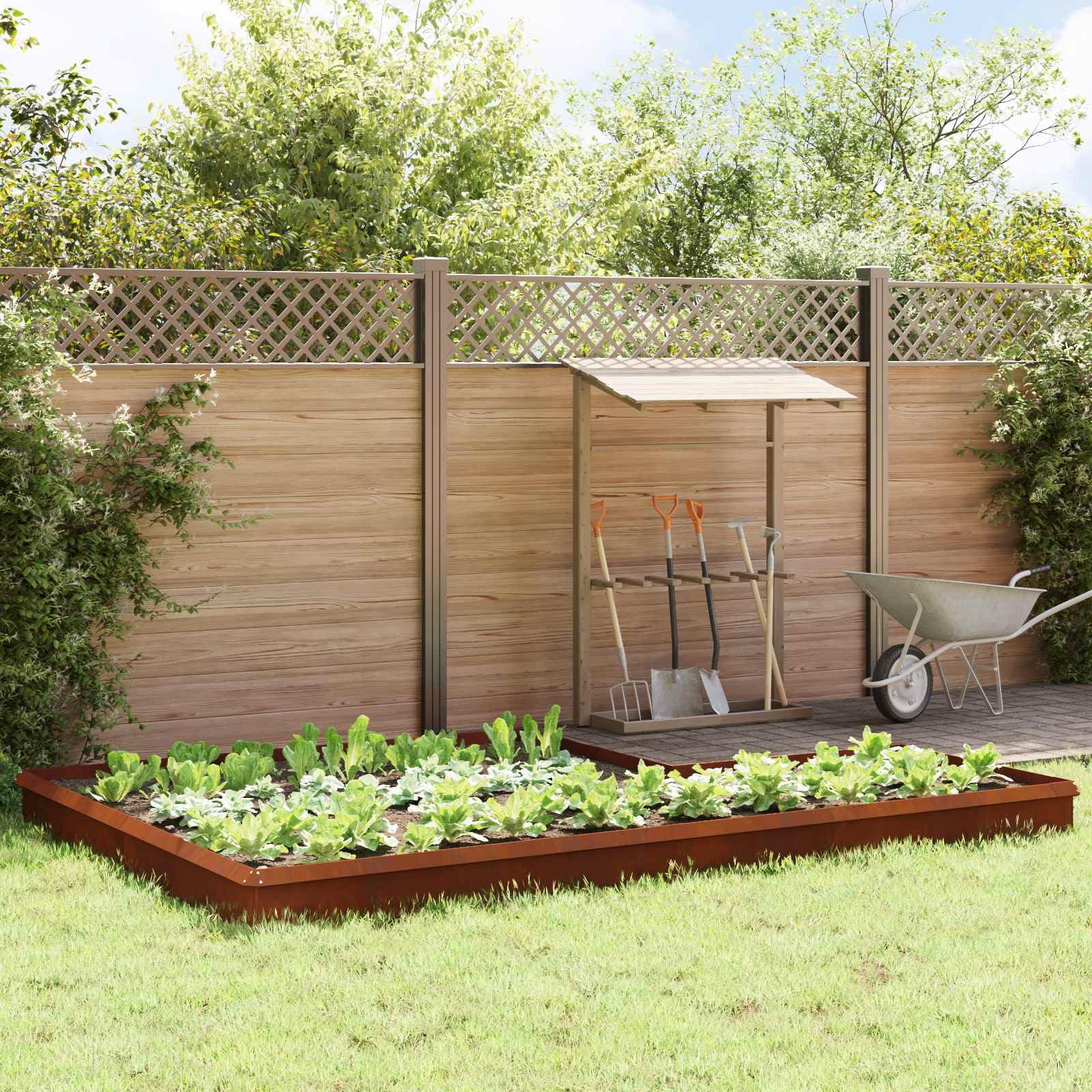 EBZFASO Steel Lawn Edging, Snail Rusty Edging Border Flower 8-20Pc(Weathering steel,16)