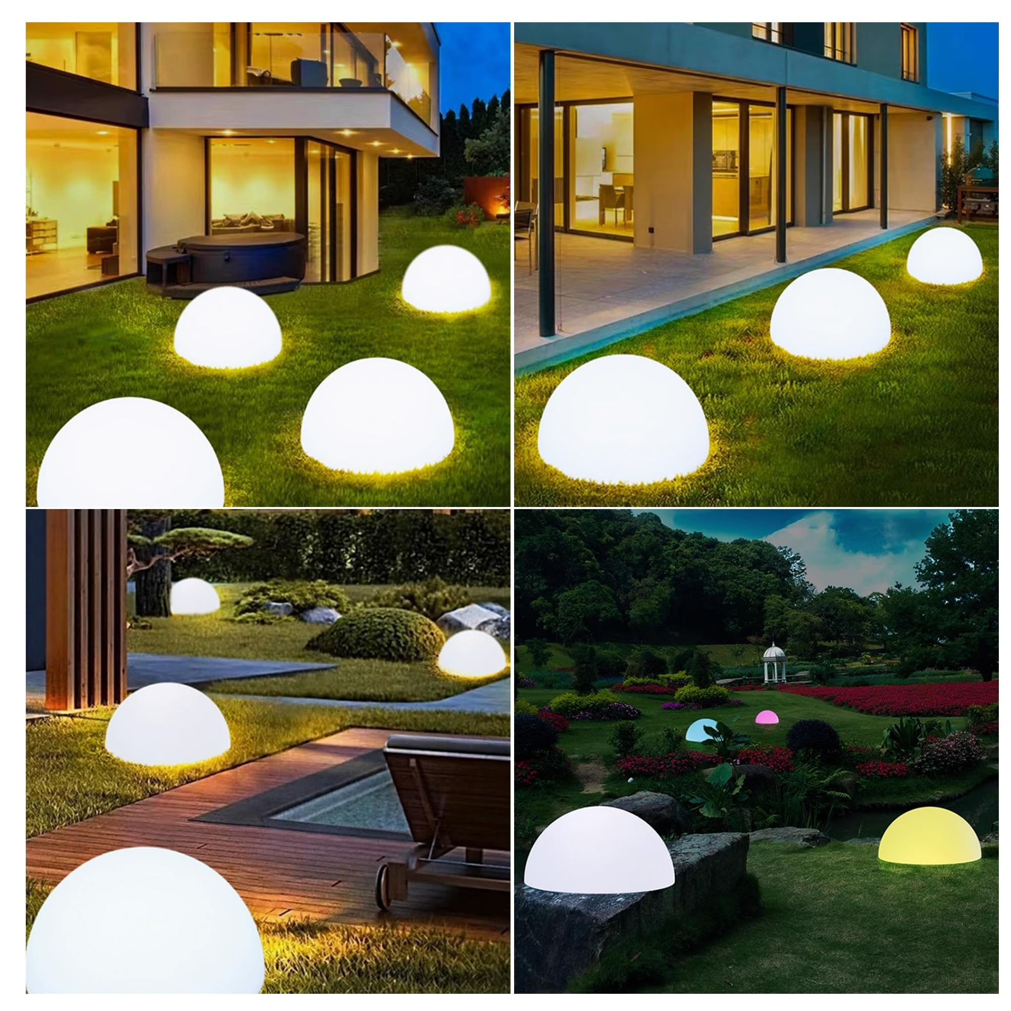 Lampes Solaires Extérieur, boules lumineuses exterieures solaires, 16 Couleurs Lampe Solaire Décorative, décoration jardin, pour jardin, pelouse, patio, allée, arrière-cour, décoration de paysage(60*3