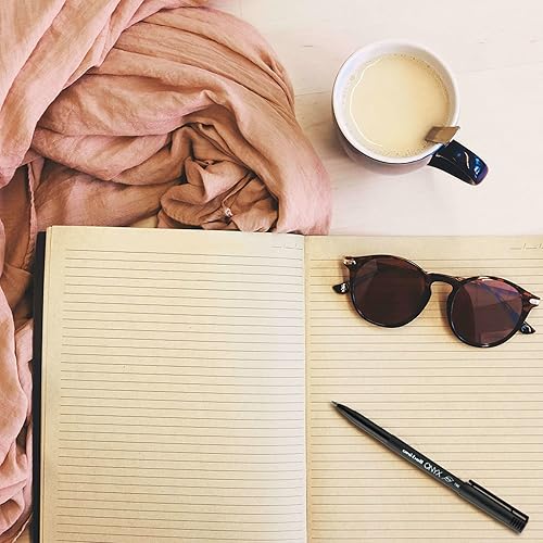 Miniatura 7 de uni-ball Onyx - Bolígrafos de punta fina, 0.028 in, barril negro, tinta azul, paquete de 12 unidades