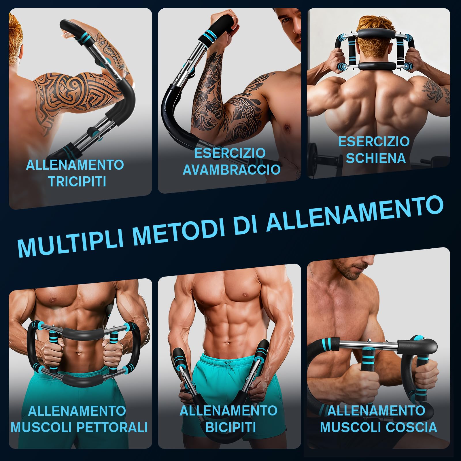 Twister Arm Trainer, U-VKK allenatore per braccia regolabile su 5 livelli e allenatore per petto (30-50kg) , per l'allenamento Muscolare di Spalle e avambracci Portatile attrezzi palestra casa