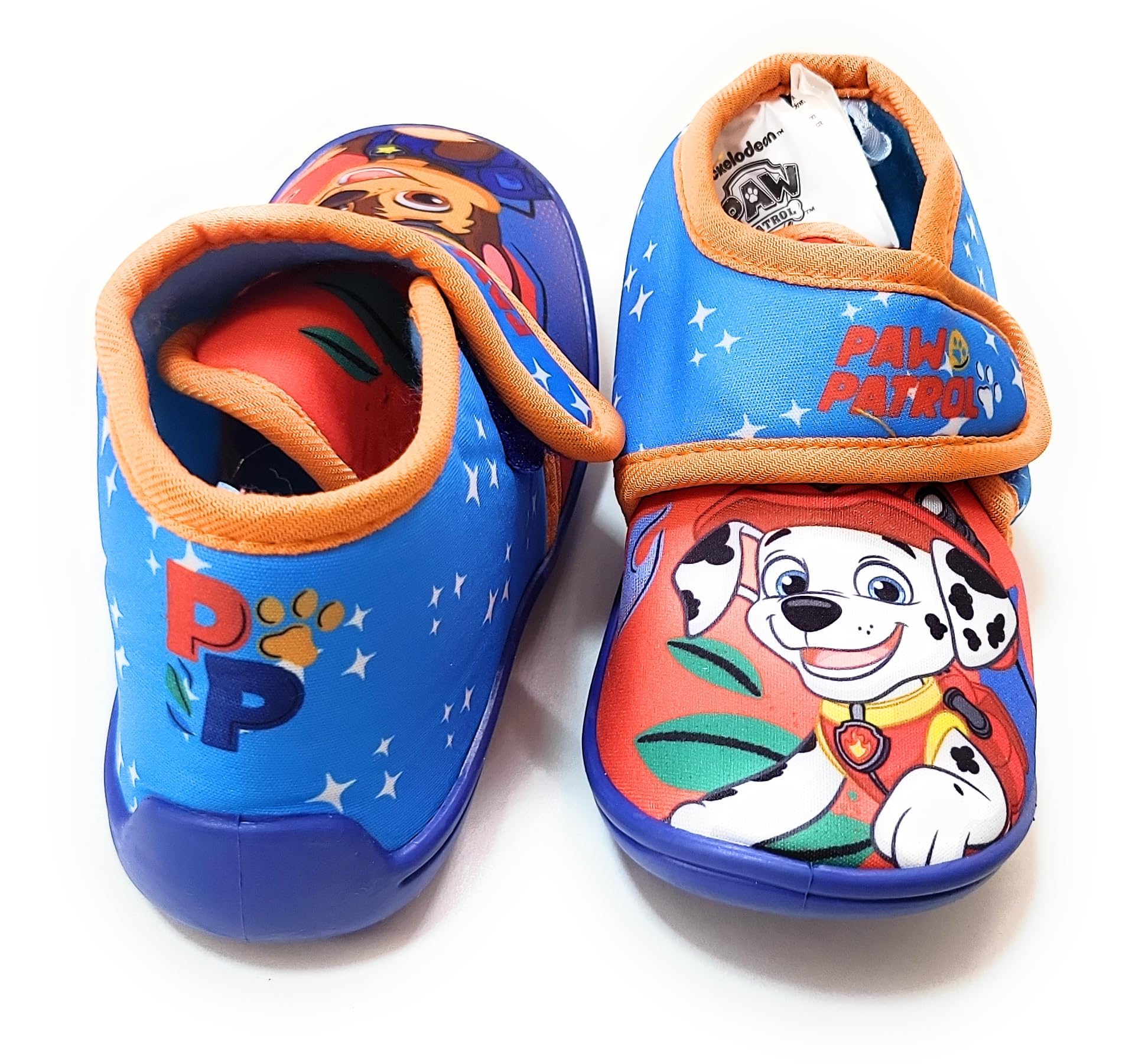 Paw Patrol Zapatillas de casa niño Chase y Marshall, suela antideslizante, interior suave y calentito, cierre de velcro fácil, pantuflas infantiles para invierno y estar en casa