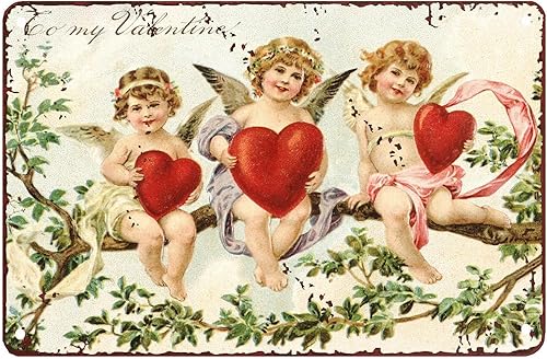 Calcomanías de San Valentín con texto en inglés "To My Valentine", decoración de San Valentín, letrero de lata rosa, arte elegante, decoración de