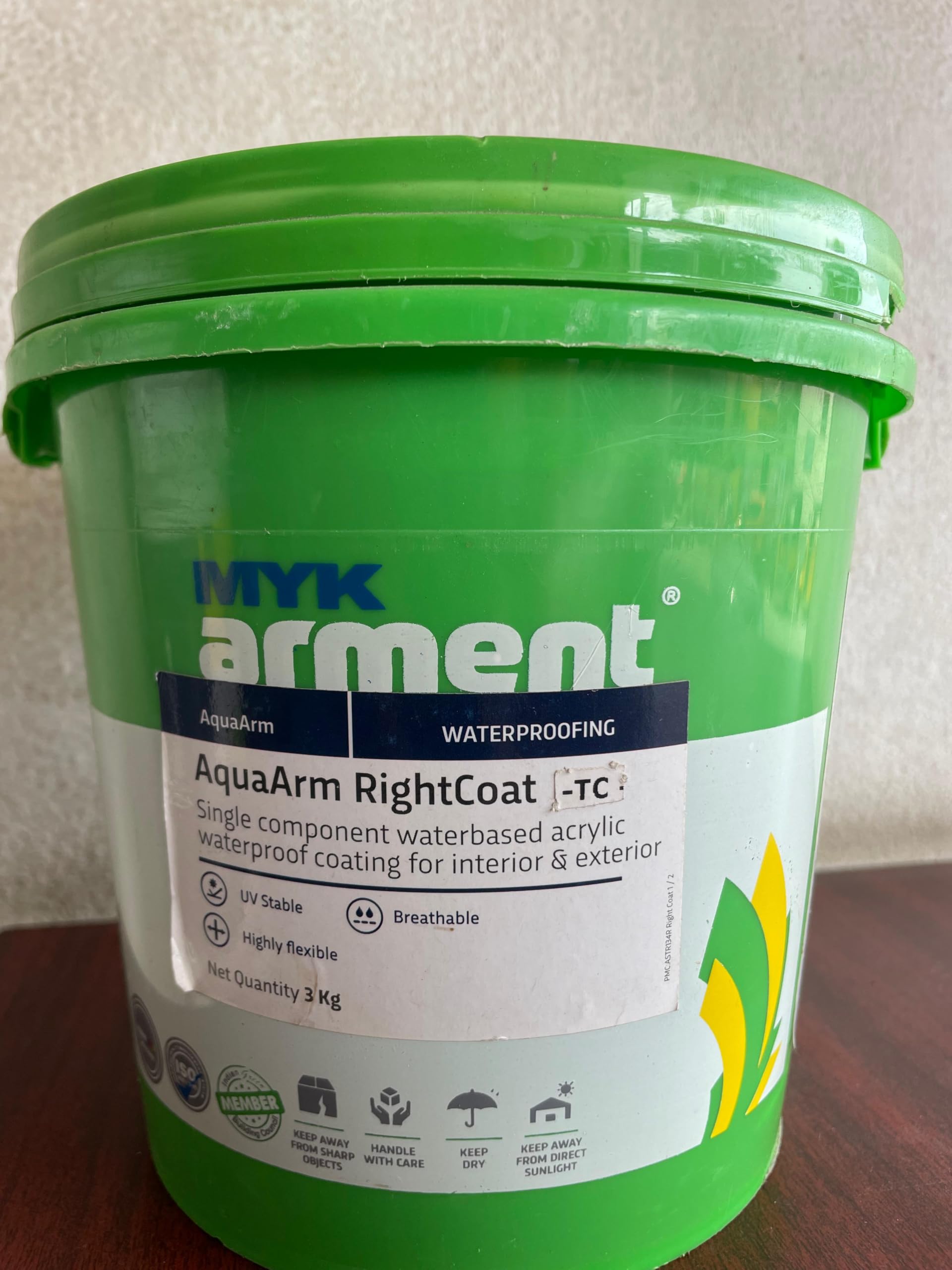 MYK Arment AquaArm RightCoat - (Terracotta Color) Waterproofing Coating, Water Based Acrylic, Interior & Exterior, UV Stable, Breathable, Highly Flexible, 3 Kg-image-17
