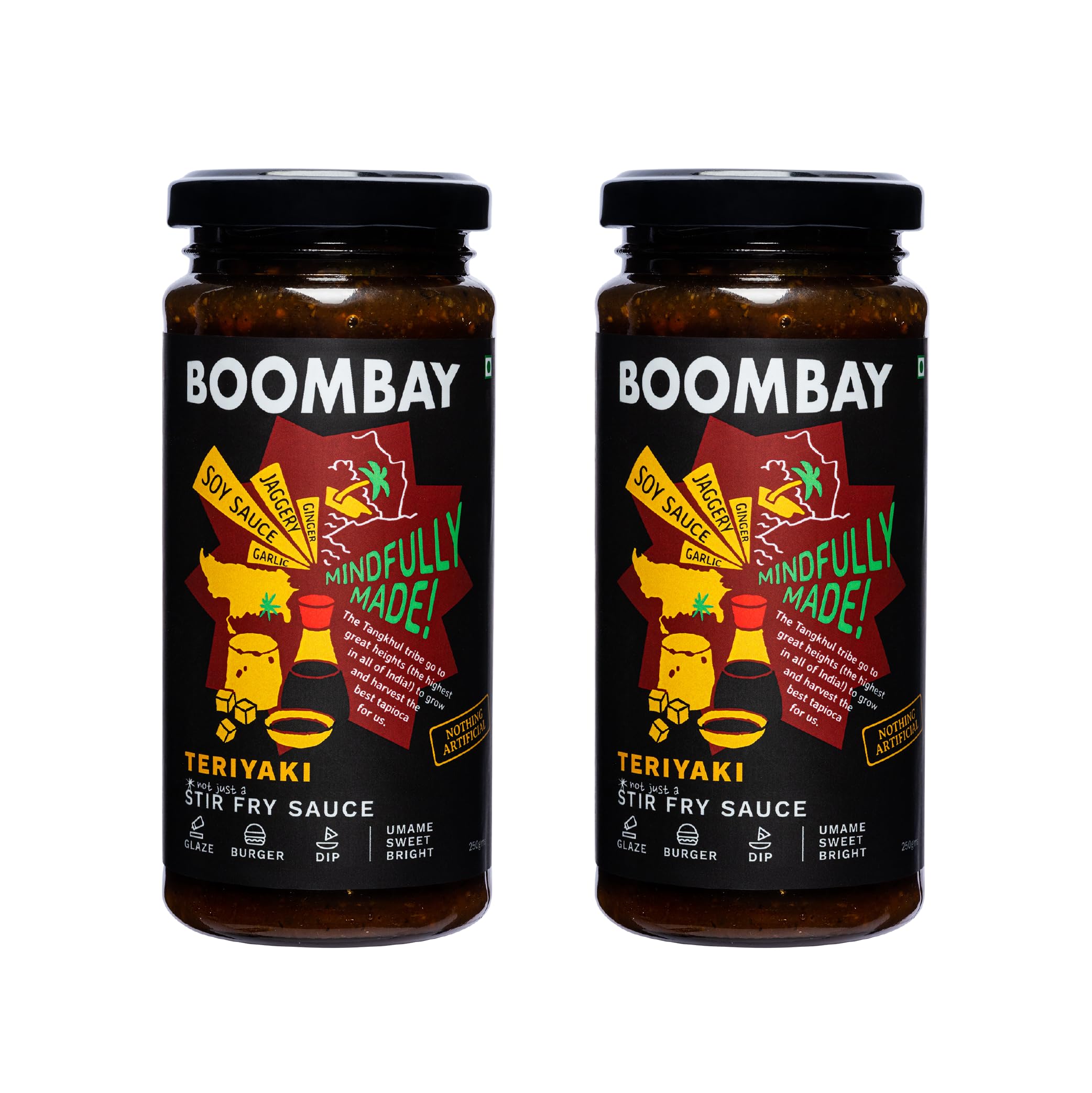 BOOMBAY Teriyaki Stir Fry Sauce 250g | Nothing Artificial | No Bad Oils | No Refined Sugars | Plant Based | Use in Sandwich or Dip, with Noodles,Burgers, as Glaze for Meats, Paneer or Tofu (Pack of 2) (B0D7J47N8M) Amazon Price History, Amazon Price Tracker