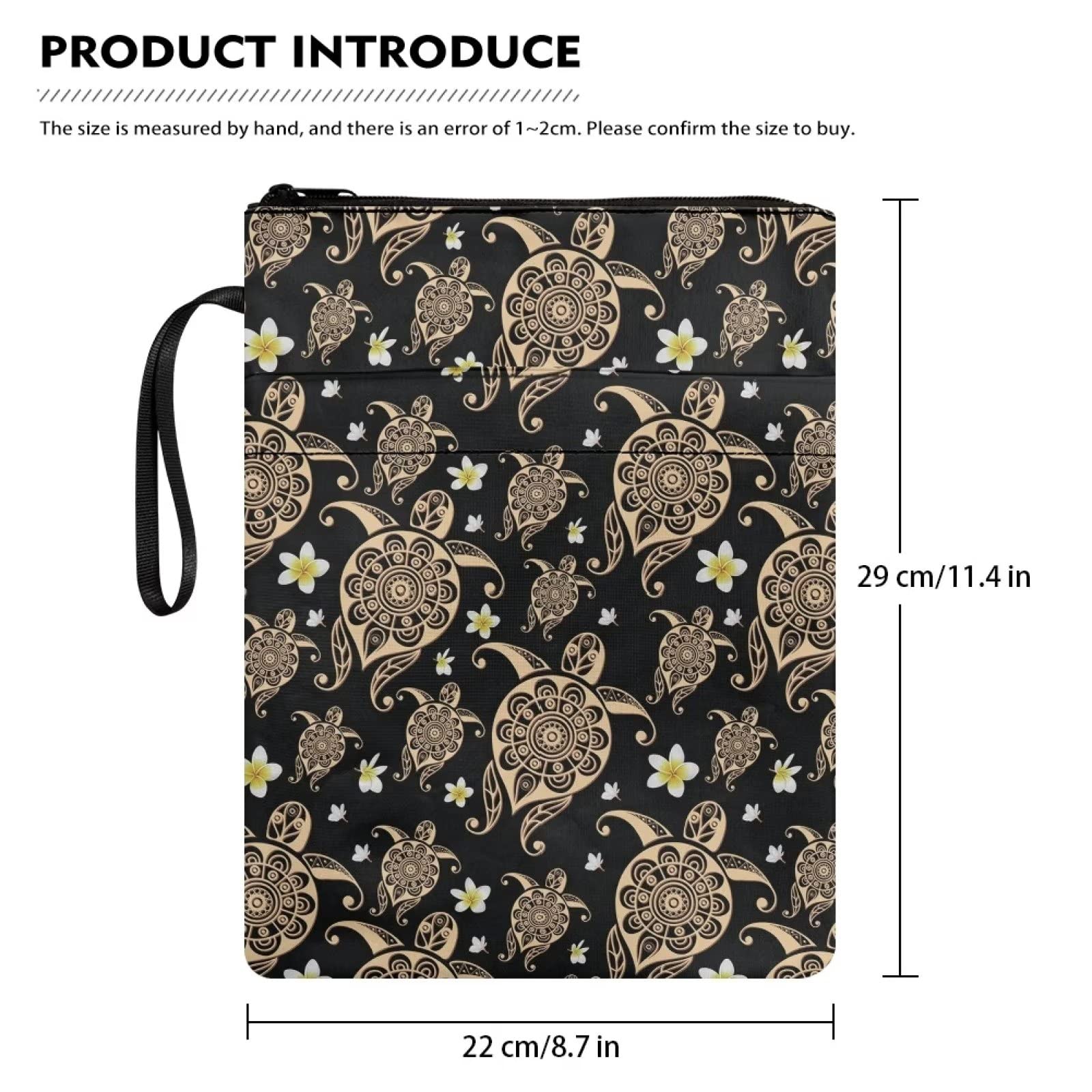 Custodia Per Libri Poceacles Con Cerniera - Motivo Floreale Volpe, Lavabile, 22x29cm - Foto 5