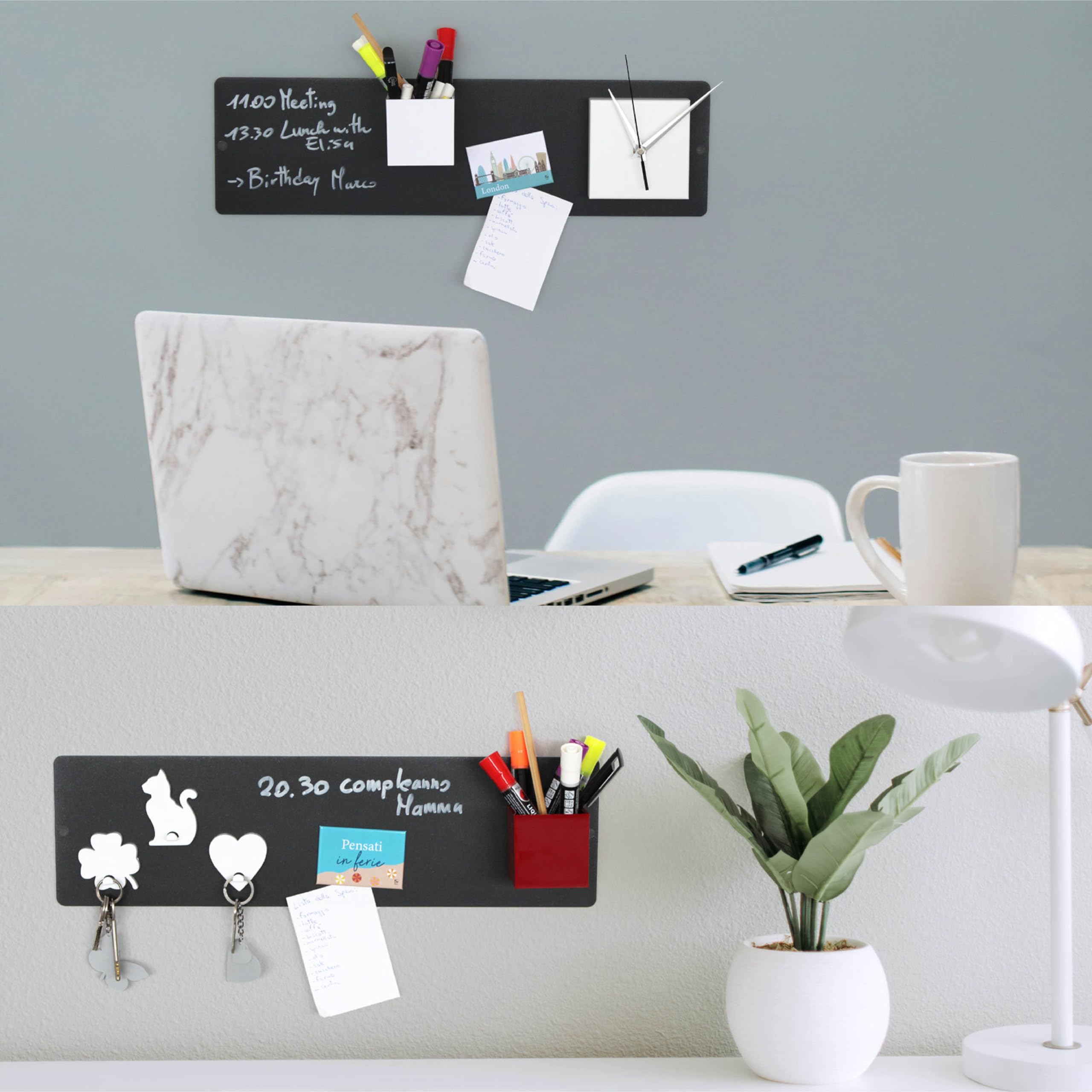 Magneetbehang mat - krijtbord groengrijs voor thuis/kantoor