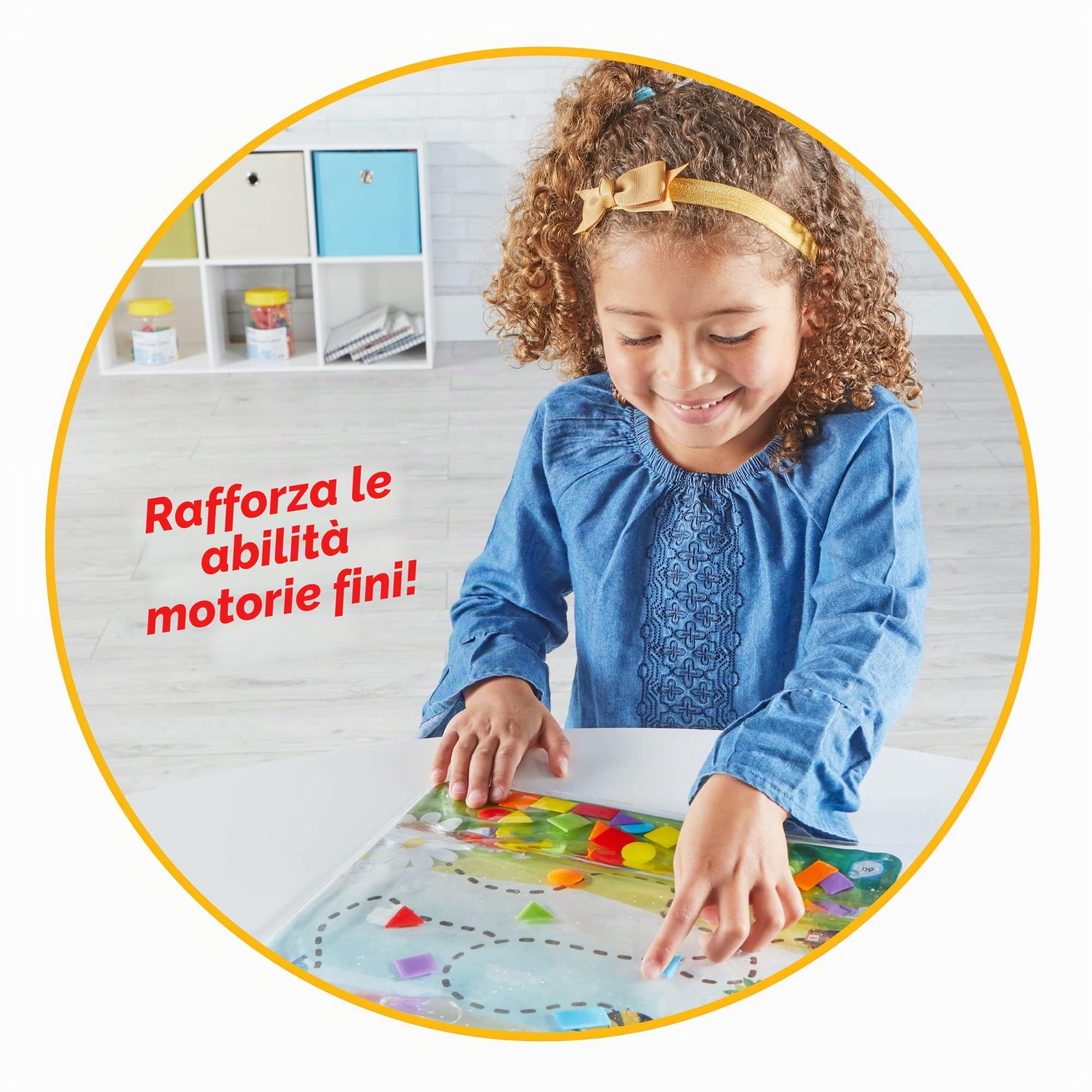 Learning Resources Cuscinetto Sensoriale Colori e Forme, Dai 3 Anni, Tappetino Riutilizzabile per Attività Tattile e Motricità Fine, Include 24 Forme e 8 Schede