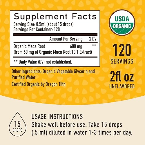 Miniatura 6 de Gotas Líquidas de Raíz de Maca para Apoyo Energético Orgánico para Mujeres y Hombres  2 Onzas Líquidas  Apoyo al Equilibrio Hormonal, Estado de